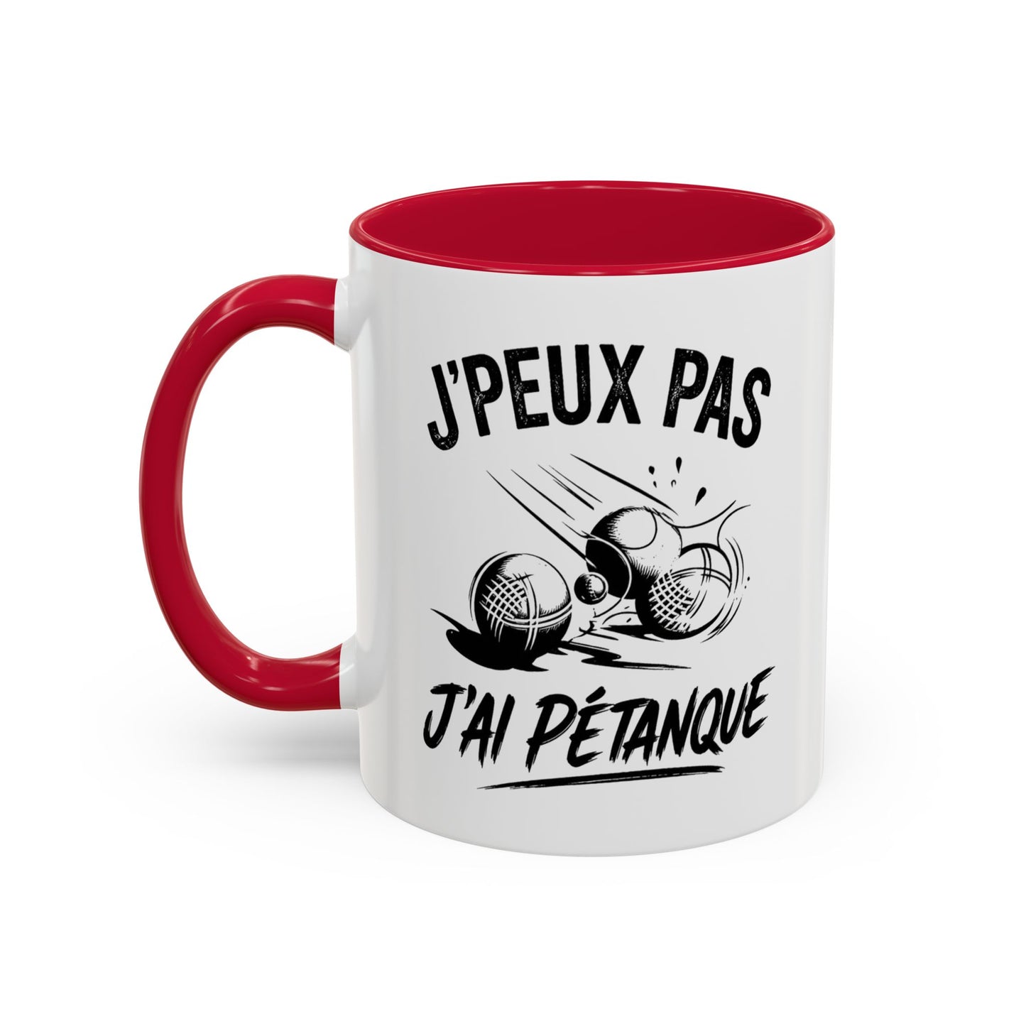 Mug Pétanque Humour – J’Peux Pas J’ai Pétanque – Tasse Drôle Joueur de Pétanque Cadeau Homme Femme Céramique 325ml