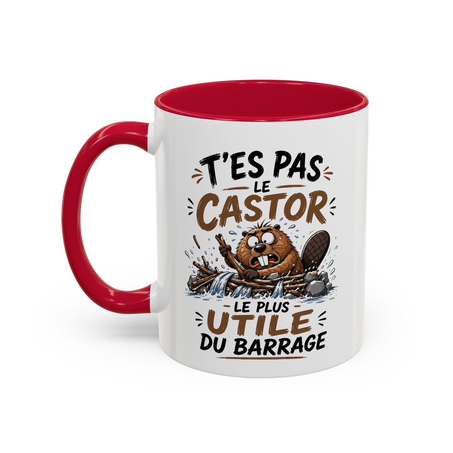 Tasse Humoristique Castor – T’es Pas le Castor le Plus Utile du Barrage – Mug Drôle Animal 325ml