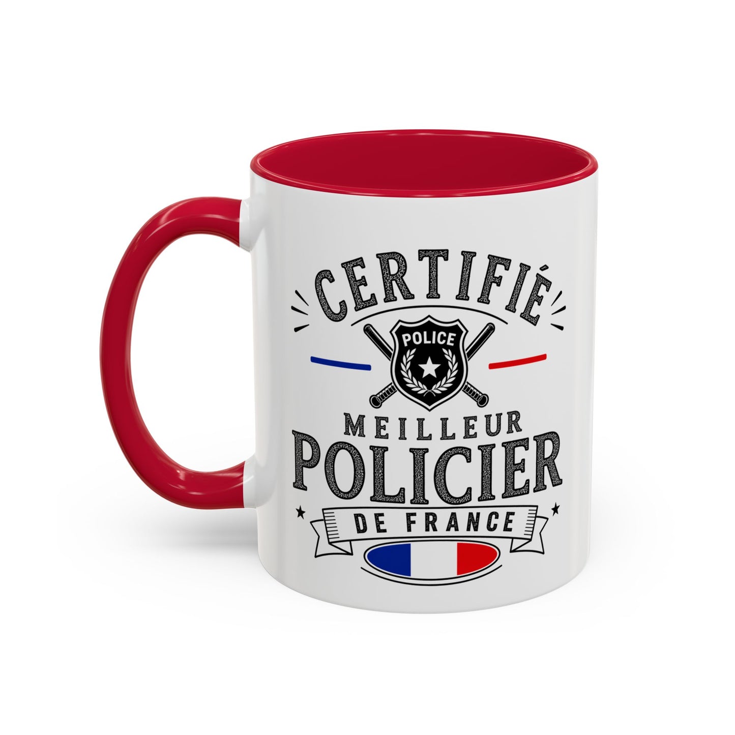 Mug Policier Homme – Certifié Meilleur Policier de France – Tasse Métier Police – Cadeau Original Policier