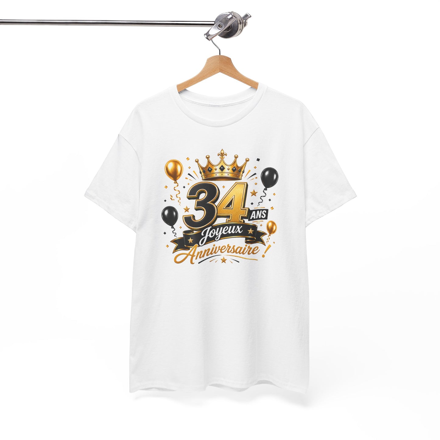 Tee Shirt Anniversaire 34 Ans Homme et Femme Joyeux Anniversaire Cadeau 34 Ans Idée Cadeau Adulte