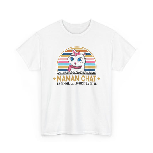 Tee Shirt Maman Chat Femme – Amoureuse des Chats et Félins – Idée Cadeau Maman Passionnée de Chats Humour