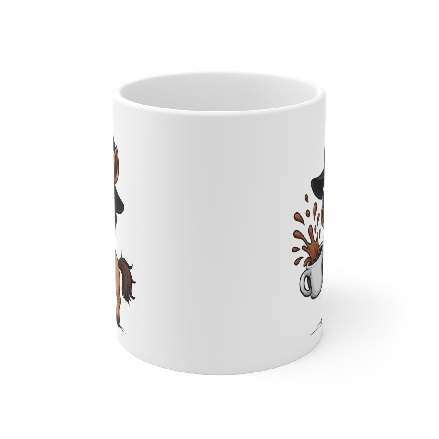 Tasse Cheval Sorcière Halloween – Mug Céramique Café 325ml – Cadeau Fantaisie Original