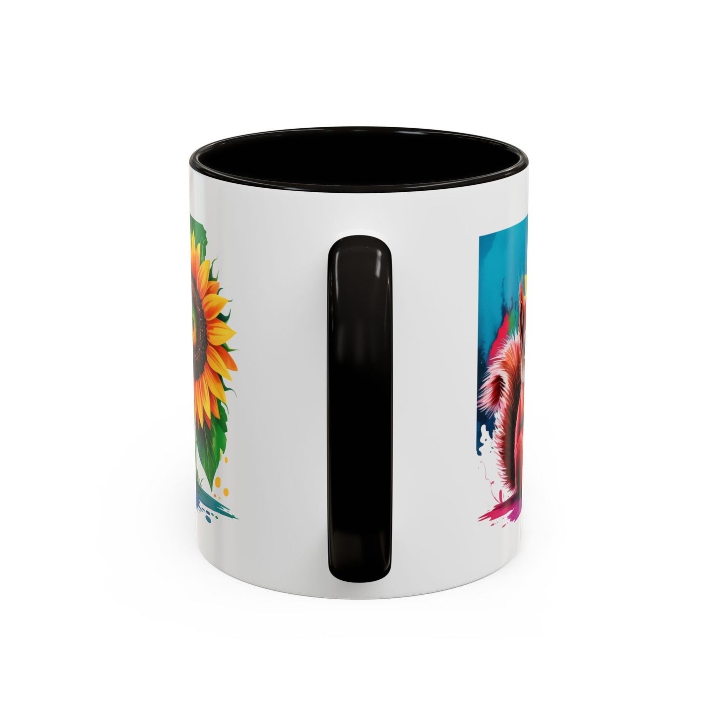 Mug Écureuil et Tournesol – Tasse Animaux Mignons Nature – Cadeau Coloré et Joyeux – Céramique 325ml