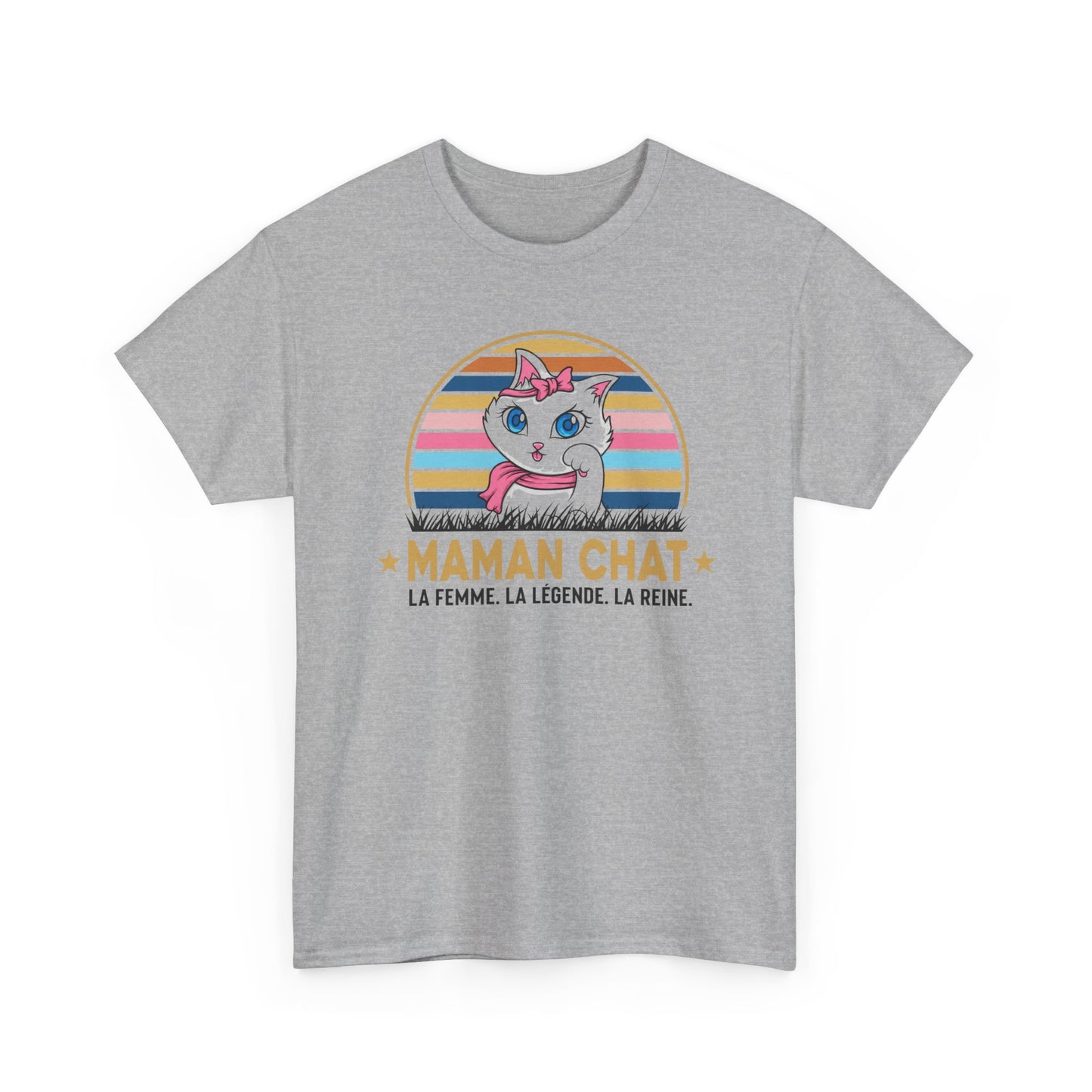 Tee Shirt Maman Chat Femme – Amoureuse des Chats et Félins – Idée Cadeau Maman Passionnée de Chats Humour