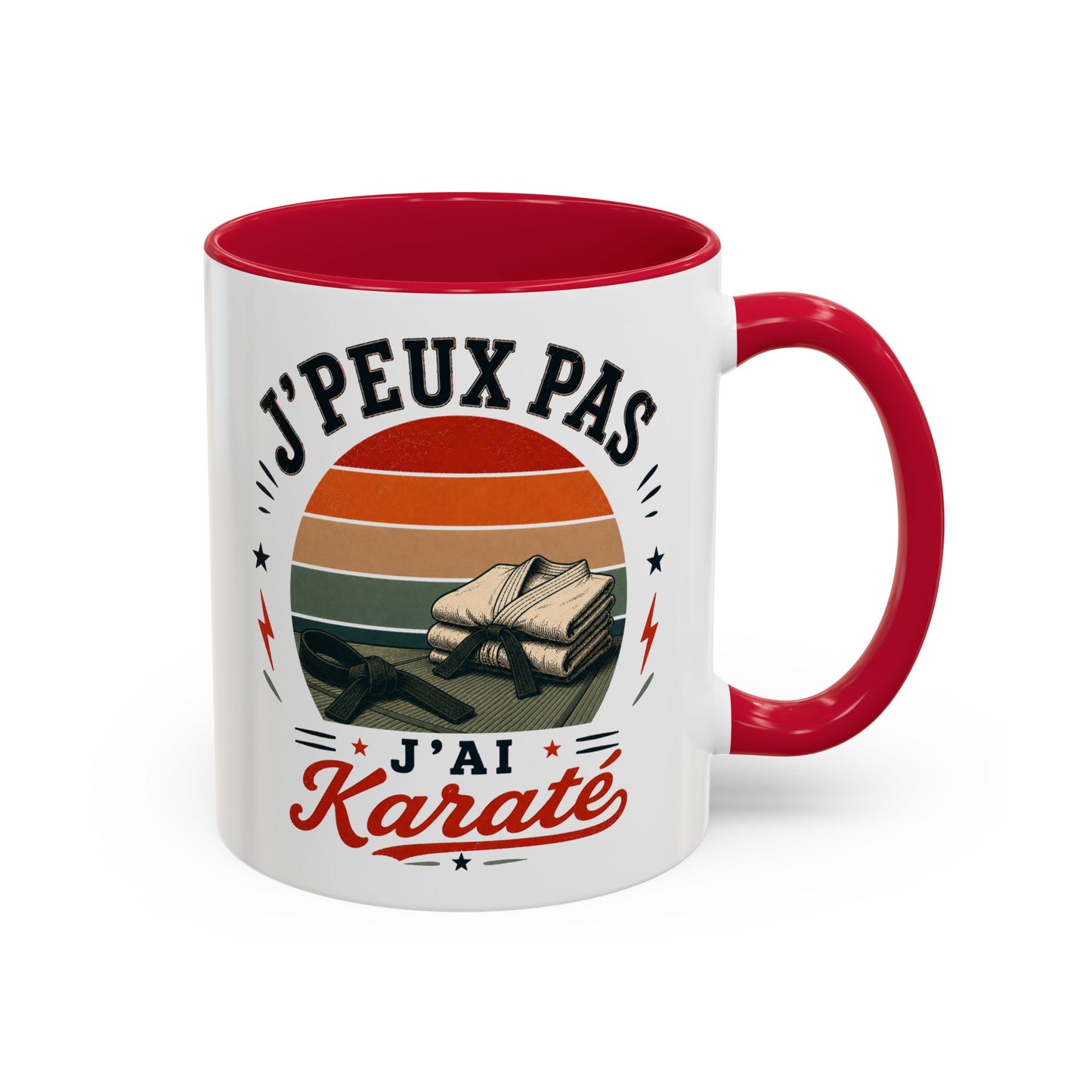 Tasse J’Peux Pas J’Ai Karaté – Mug Humour Karaté Vintage – Cadeau Passion Arts Martiaux Homme Femme 325ml