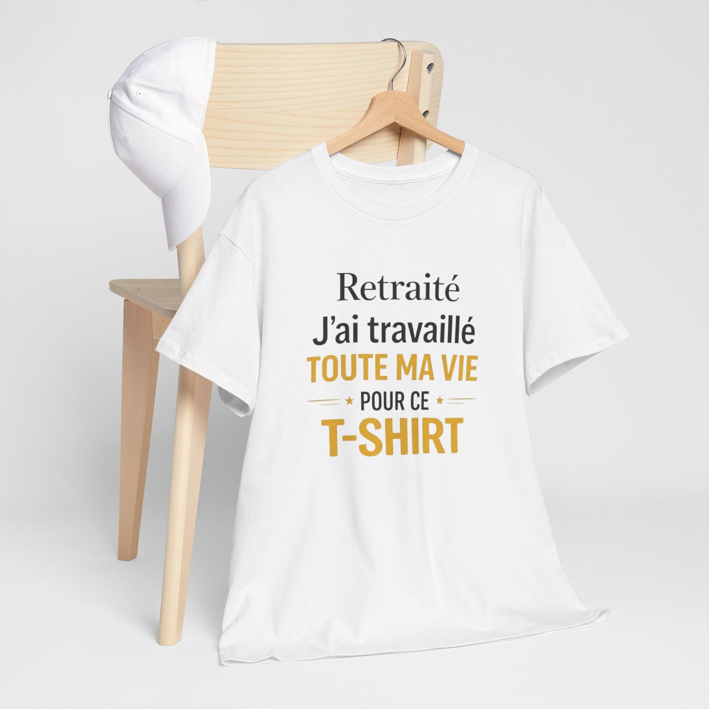 T-Shirt Retraite Homme Drôle – J’ai Travaillé Toute Ma Vie pour ce T Shirt – Cadeau Retraité Homme Humour