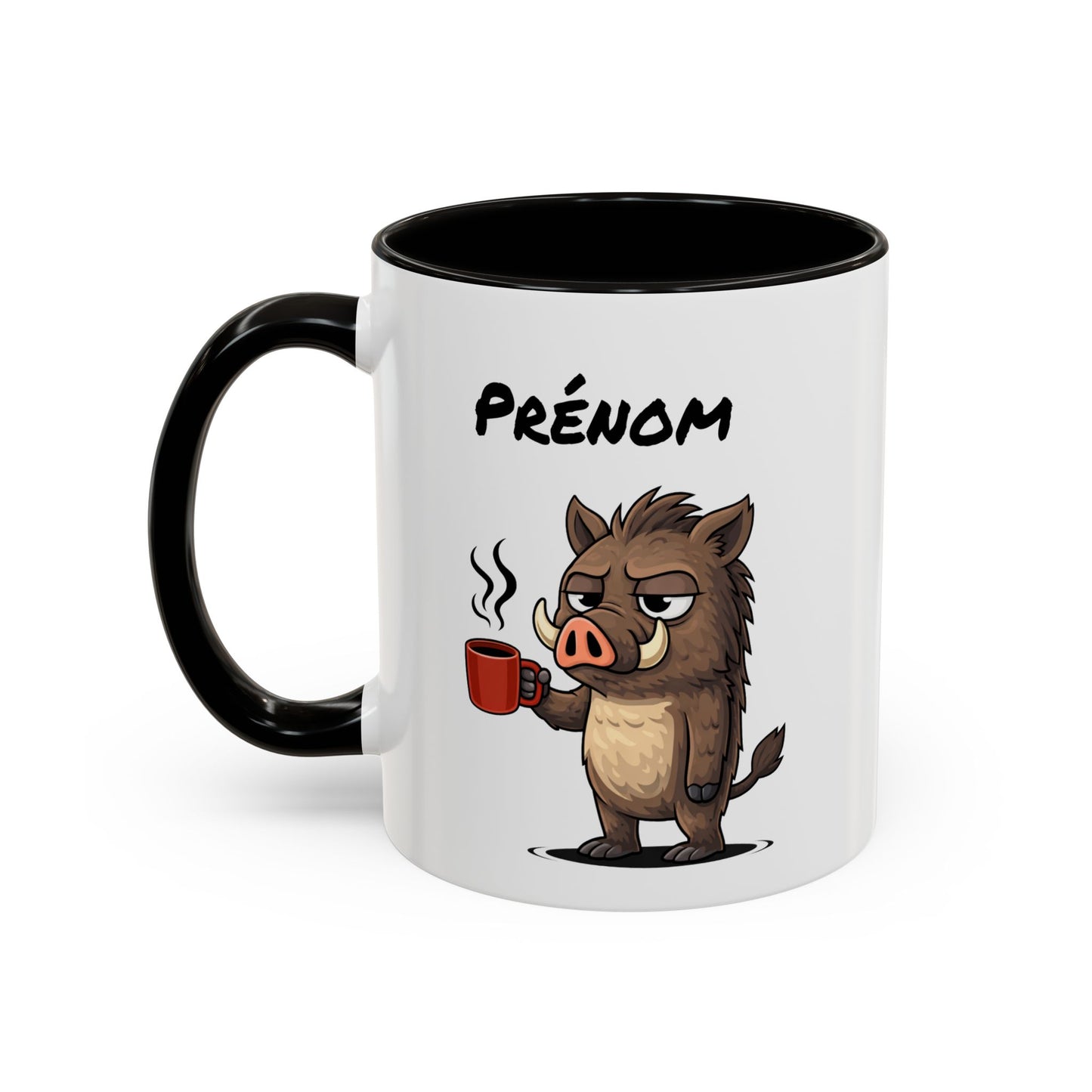 Mug Sanglier Fatigué Personnalisable 325ml – Tasse Café Humour Animal Drôle Réveil Difficile Cadeau
