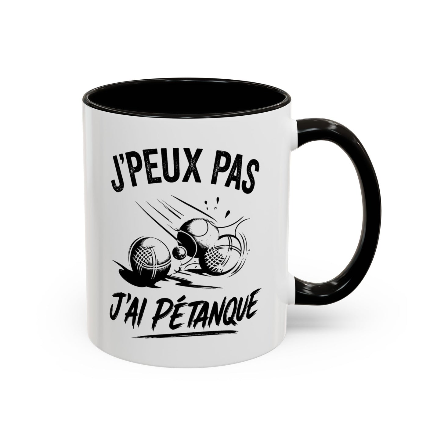 Mug Pétanque Humour – J’Peux Pas J’ai Pétanque – Tasse Drôle Joueur de Pétanque Cadeau Homme Femme Céramique 325ml