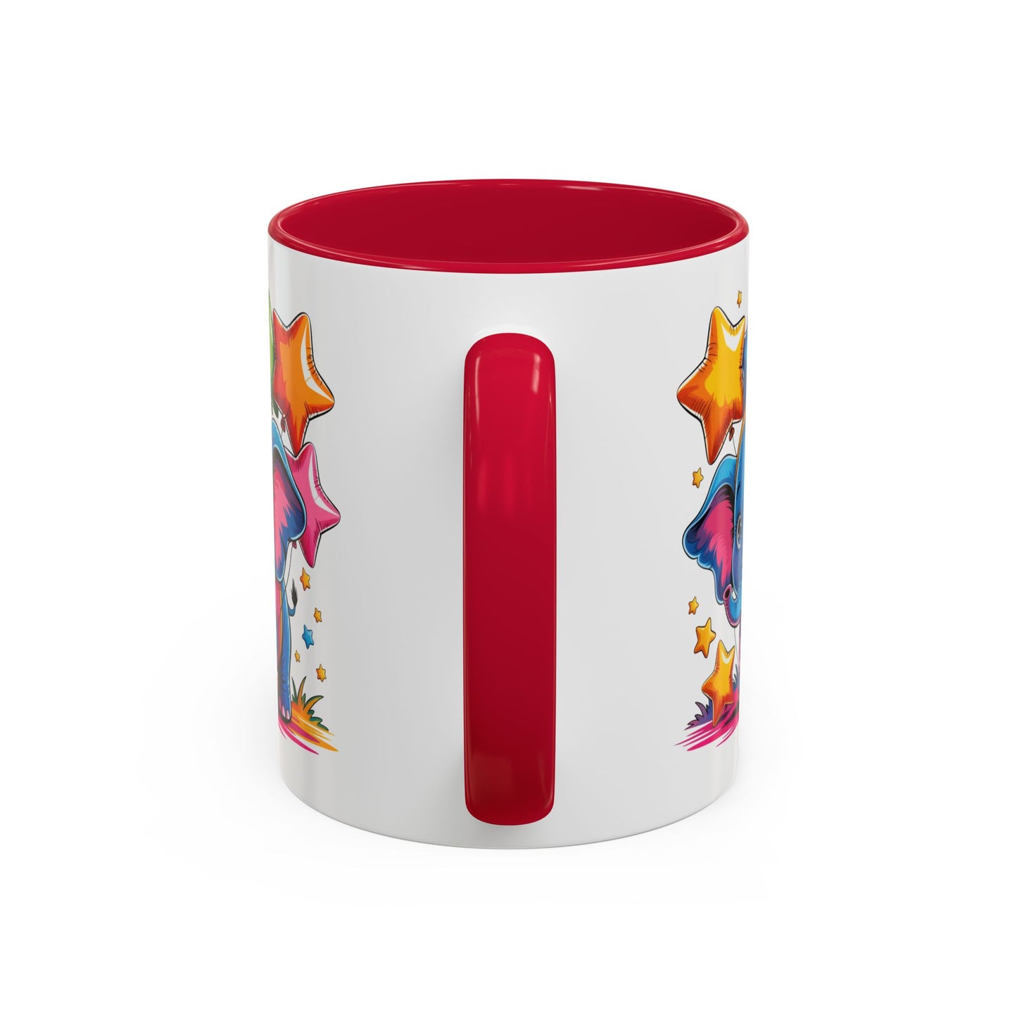 Mug Éléphant Mignon Multicolore – Tasse Design Kawaii Animaux et Ballons Étoiles – Cadeau Original 325ml