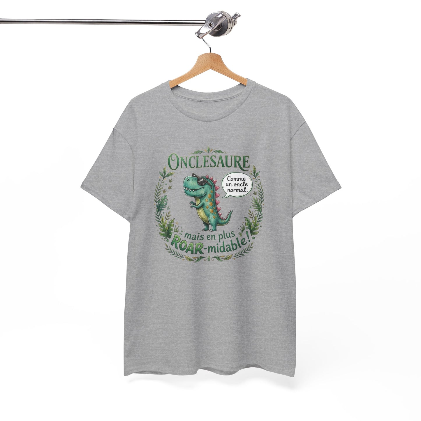 T-Shirt Oncle Dinosaure Humour – Cadeau Tonton Original – Tee Shirt Famille Drôle Homme