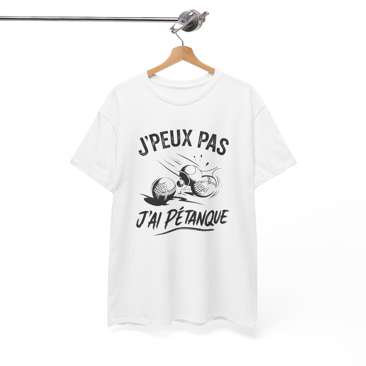 T-Shirt Pétanque Humour Homme Femme – J’Peux Pas J’Ai Pétanque – Tee Shirt Joueur de Boules Drôle Cadeau Pétanque