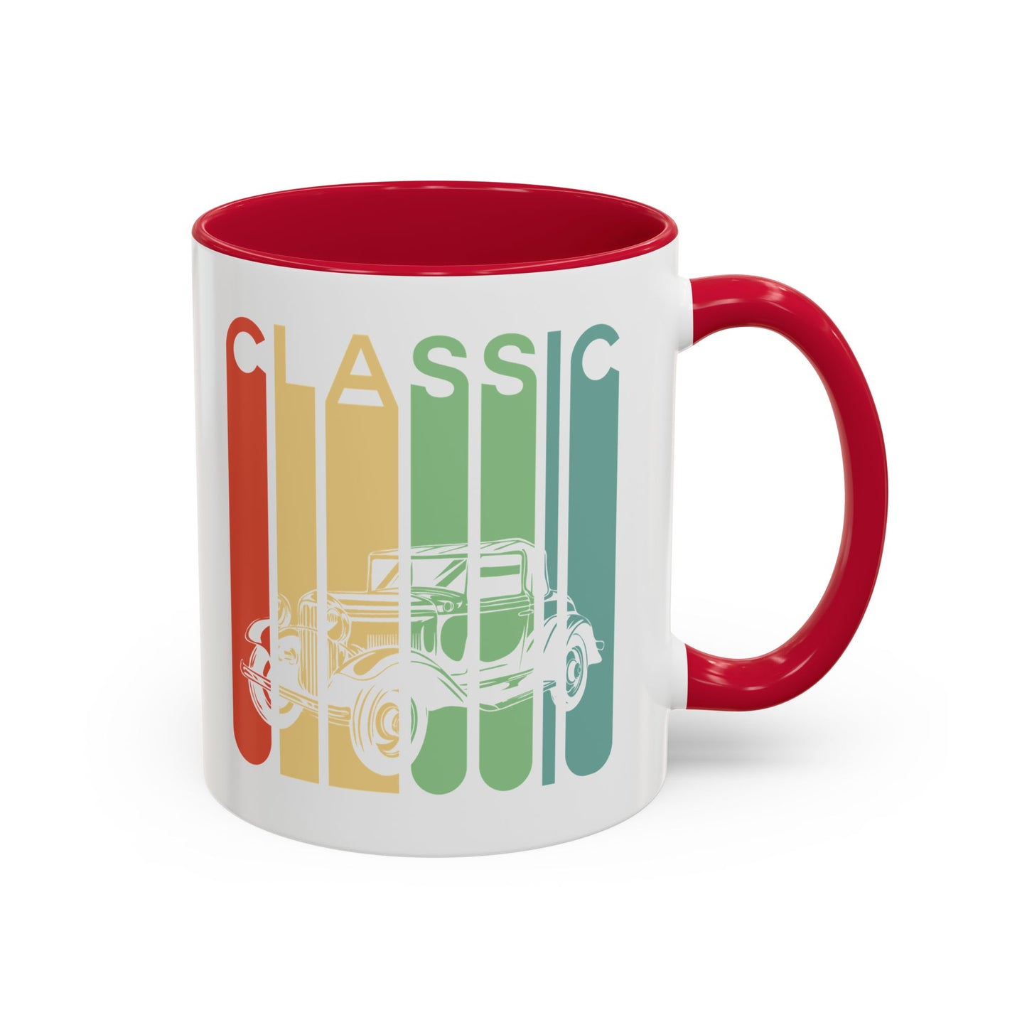 Mug Voiture Vintage Homme et Femme – Tasse Automobile Classique Rétro – Idée Cadeau Passionné Auto Ancienne Collectionneur Conducteur – 325 ml Noir Bleu Rouge