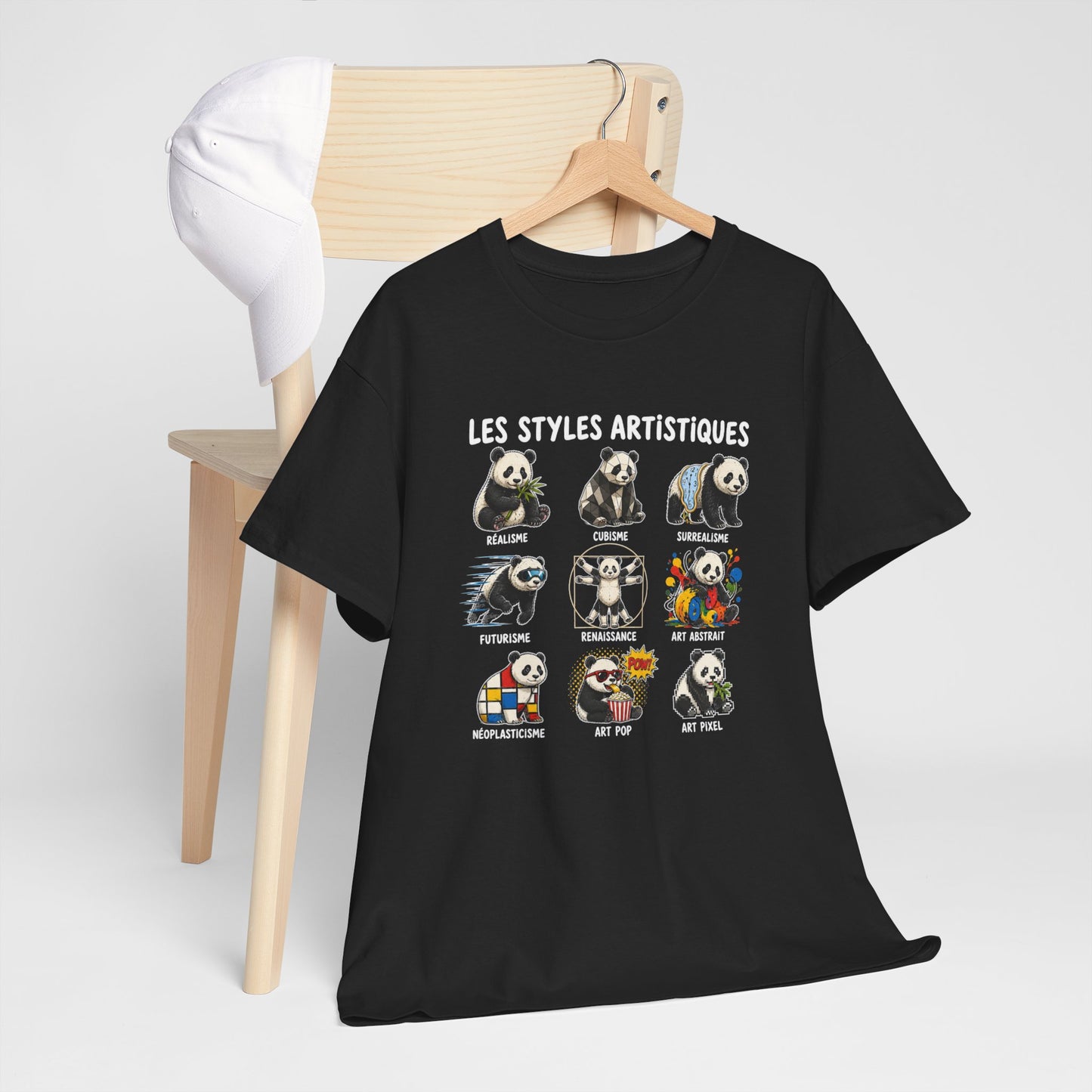 Tee Shirt Homme et Femme Panda Art Peinture Styles Artistiques Humour Créatif Dessin Original Cadeau Artiste