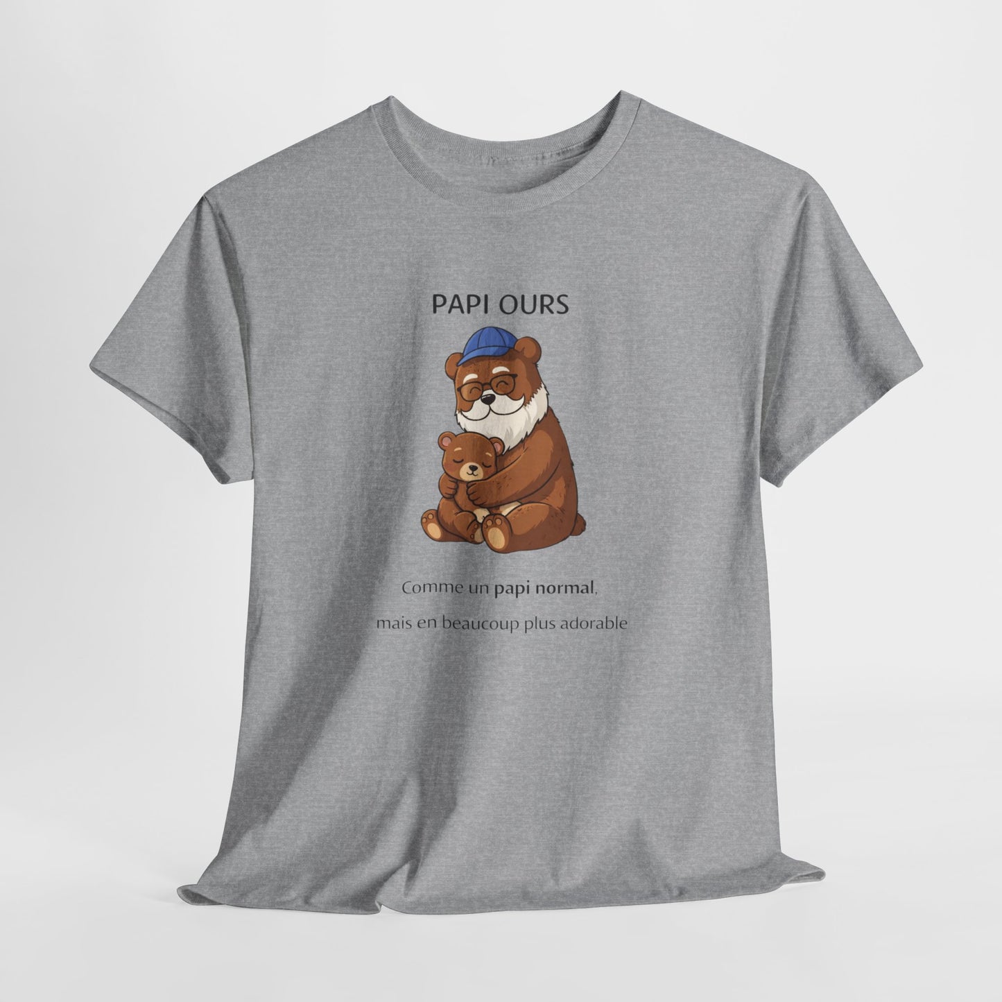 T-Shirt Papi Ours Mignon – Cadeau Papi Original – Tee Shirt Ours Amour Grand-Père