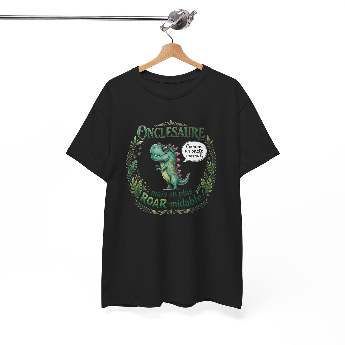 T-Shirt Oncle Dinosaure Humour – Cadeau Tonton Original – Tee Shirt Famille Drôle Homme