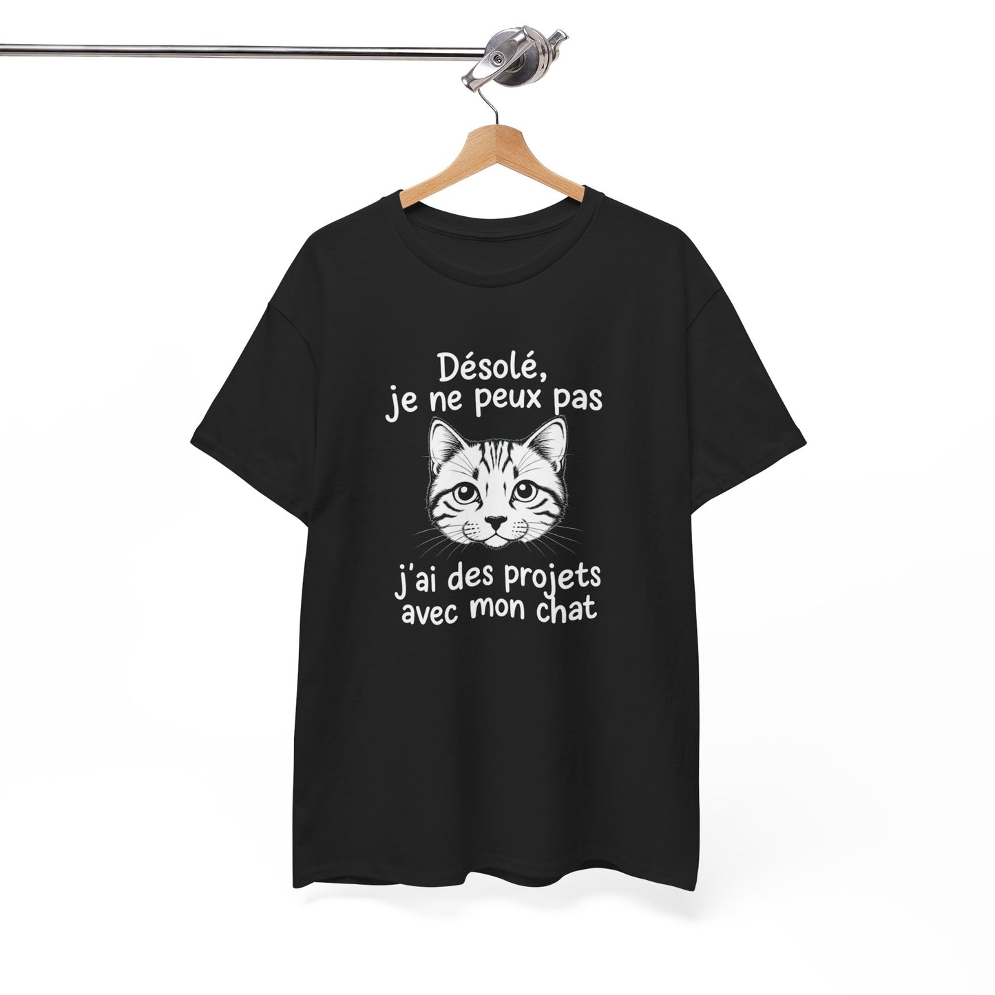 Tee Shirt Chat Homme Femme – Humour Amoureux des Chats – Idée Cadeau Drôle Propriétaire de Chat Passion Félin