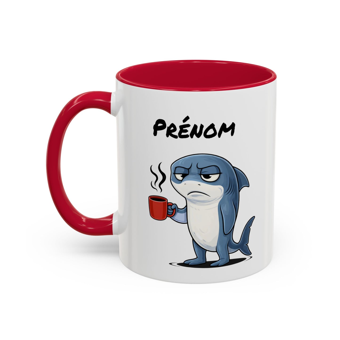 Mug Requin Fatigué Personnalisable 325ml – Tasse Café Humour Animal Drôle Mignon Réveil Difficile