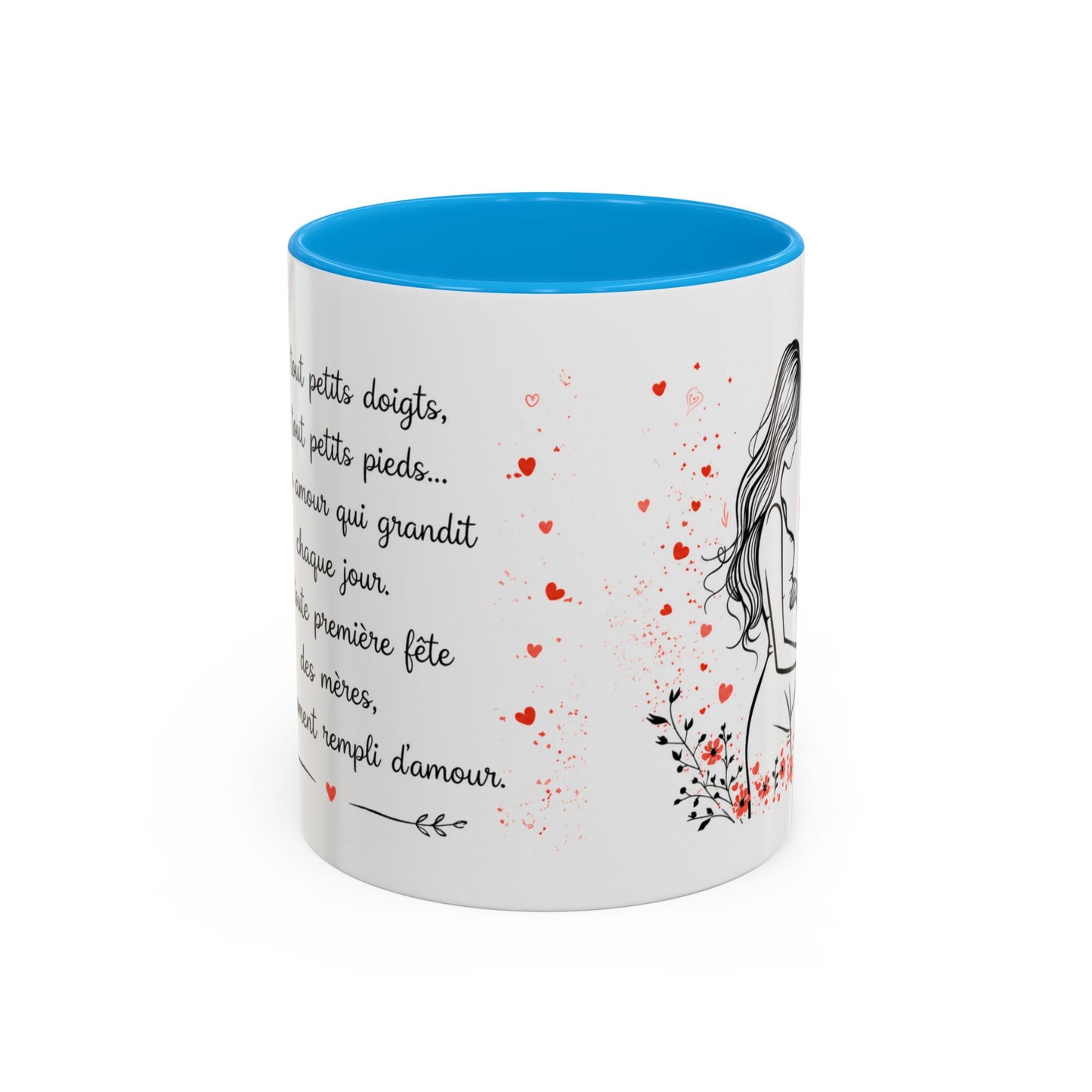 Tasse Première Fête des Mères – De Tout Petits Doigts De Tout Petits Pieds – Cadeau Future Maman Grossesse 325ml