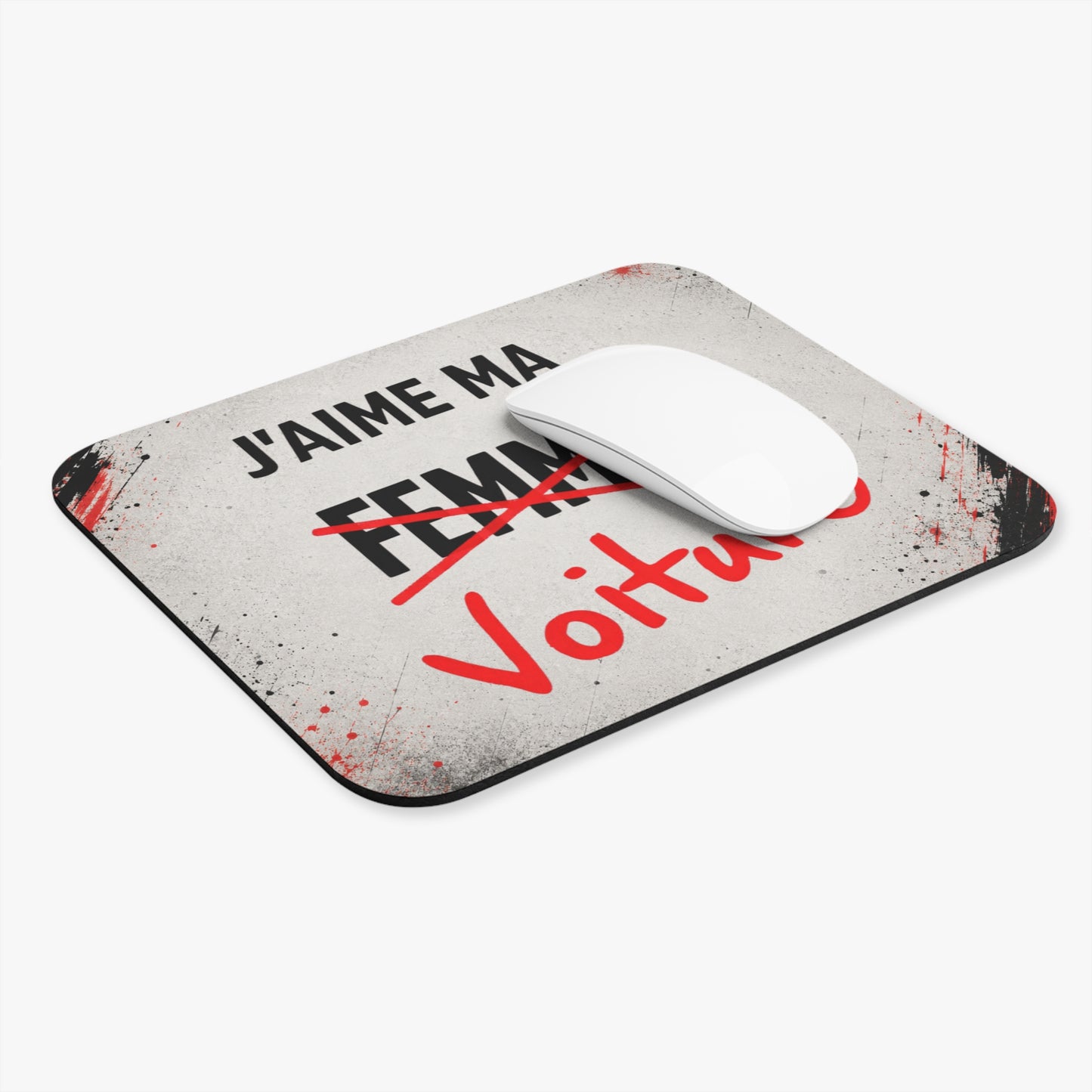 Tapis de Souris 22x18cm J'Aime Ma Voiture Humour Automobile Cadeau Conducteur Homme Femme Passion Voiture Bureau Gaming Accessoire Original