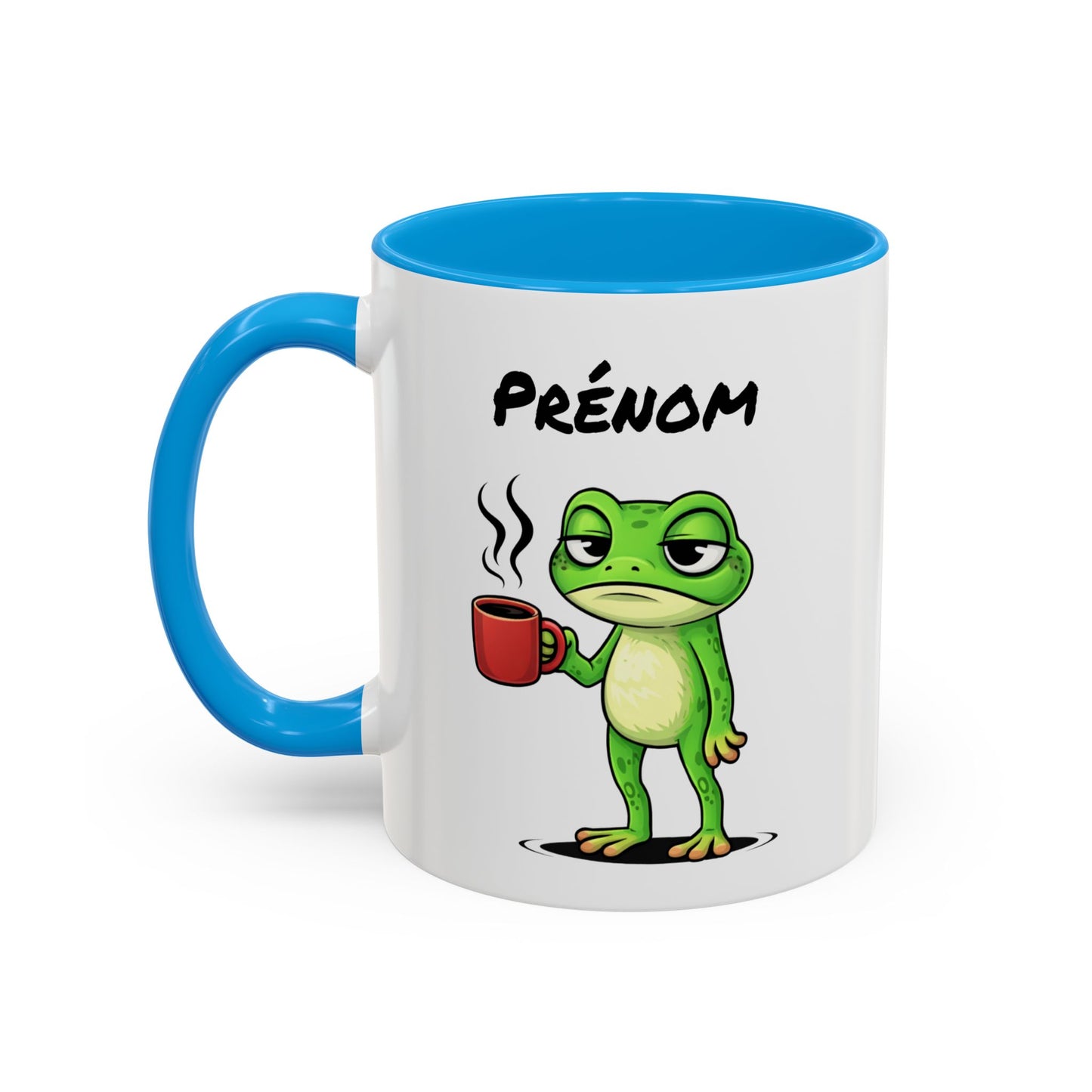 Mug Grenouille Fatiguée Personnalisable 325ml – Tasse Café Humour Animal Drôle Réveil Difficile Travail