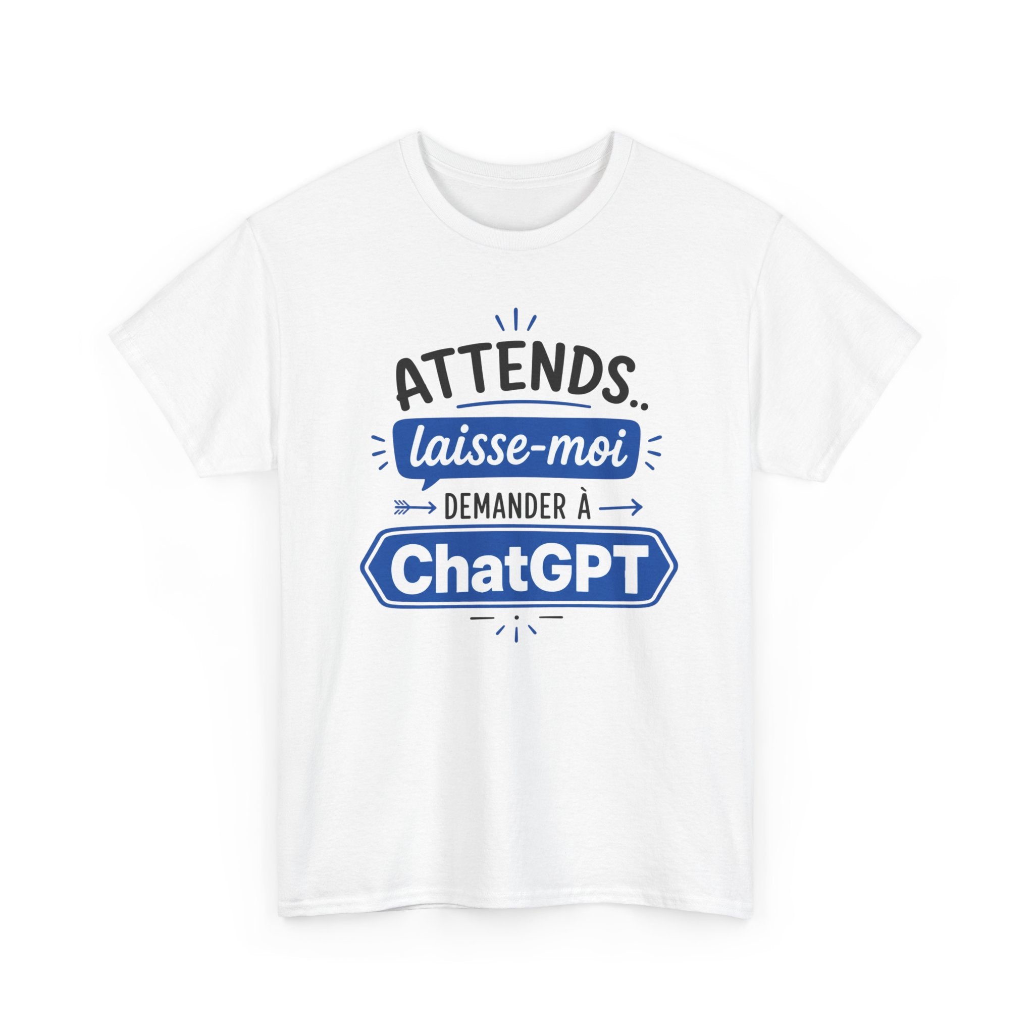 Tee-Shirt Humour Intelligence Artificielle – Attends Laisse-Moi Demander à l’IA – Cadeau Geek Informatique Homme et Femme