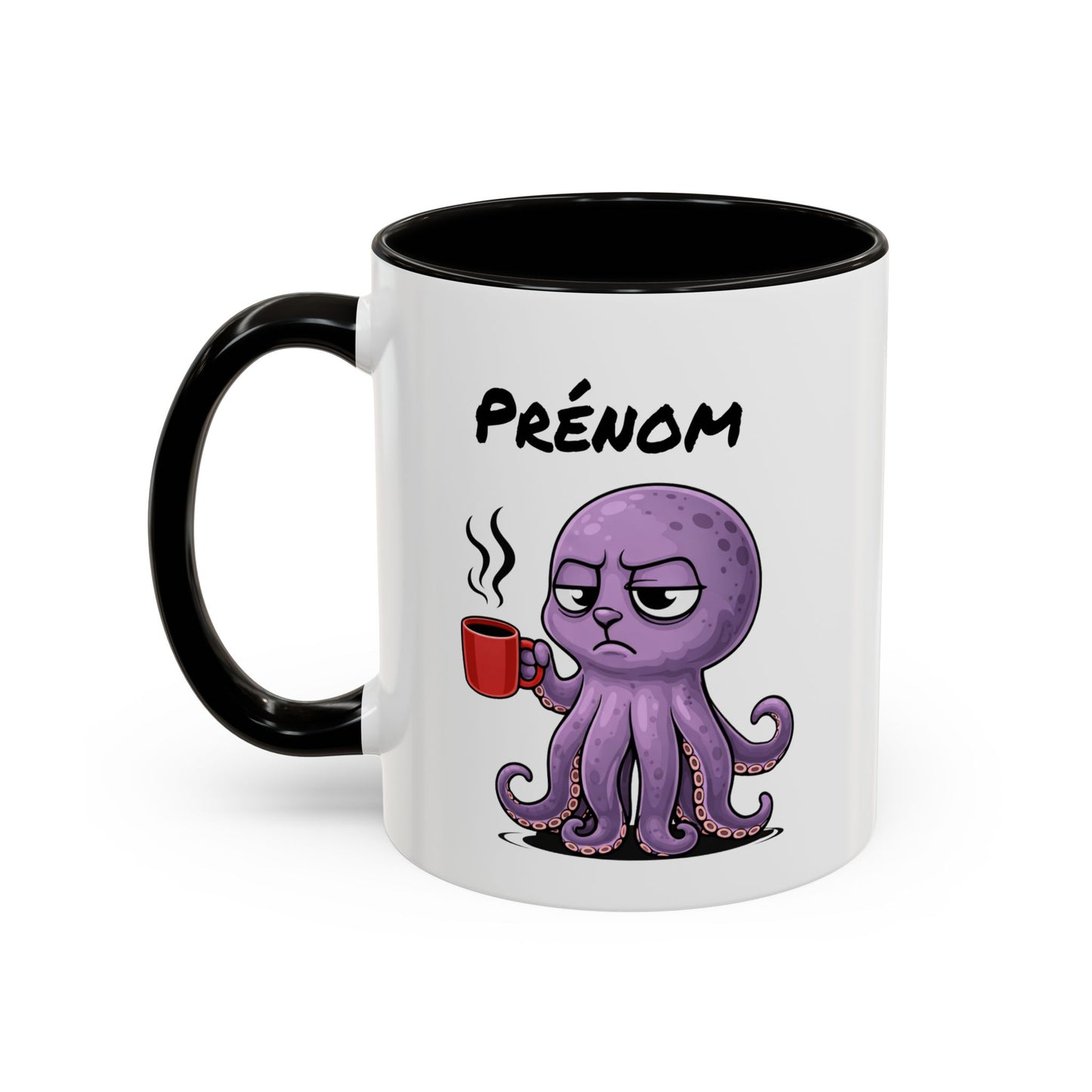 Mug Poulpe Fatigué Personnalisable 325ml – Tasse Café Humour Animal Marin Drôle Réveil Difficile Bureau