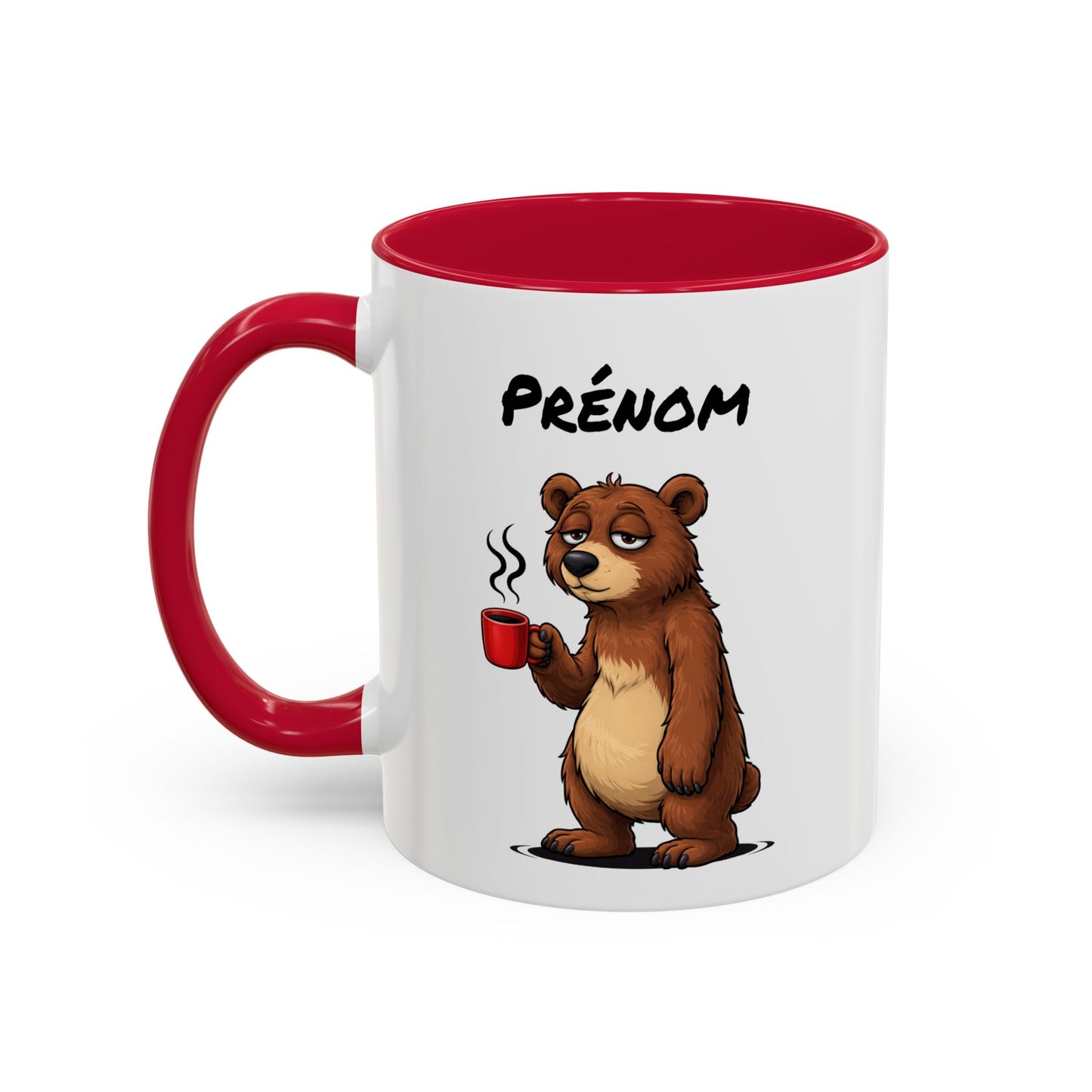 Tasse Ours Fatigué avec Café – Mug Animal Mignon et Humour – Illustration Cartoon 325ml