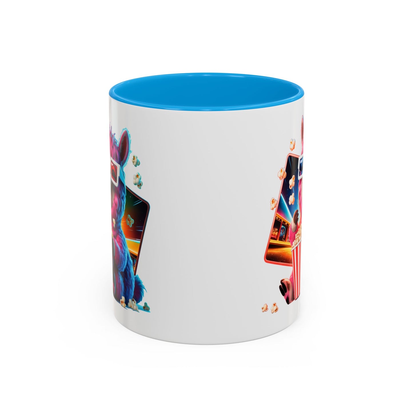 Mug Lama Rigolo Cinéma – Tasse Design avec Popcorn et Lunettes 3D – Cadeau Original 325ml