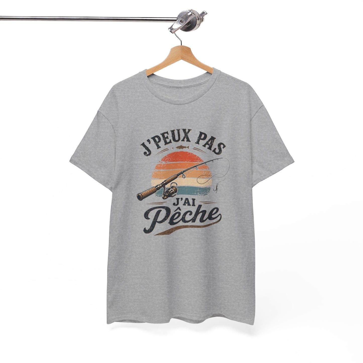 T-Shirt Pêche Humour Homme Femme – J’Peux Pas J’Ai Pêche – Tee Shirt Pêcheur Vintage