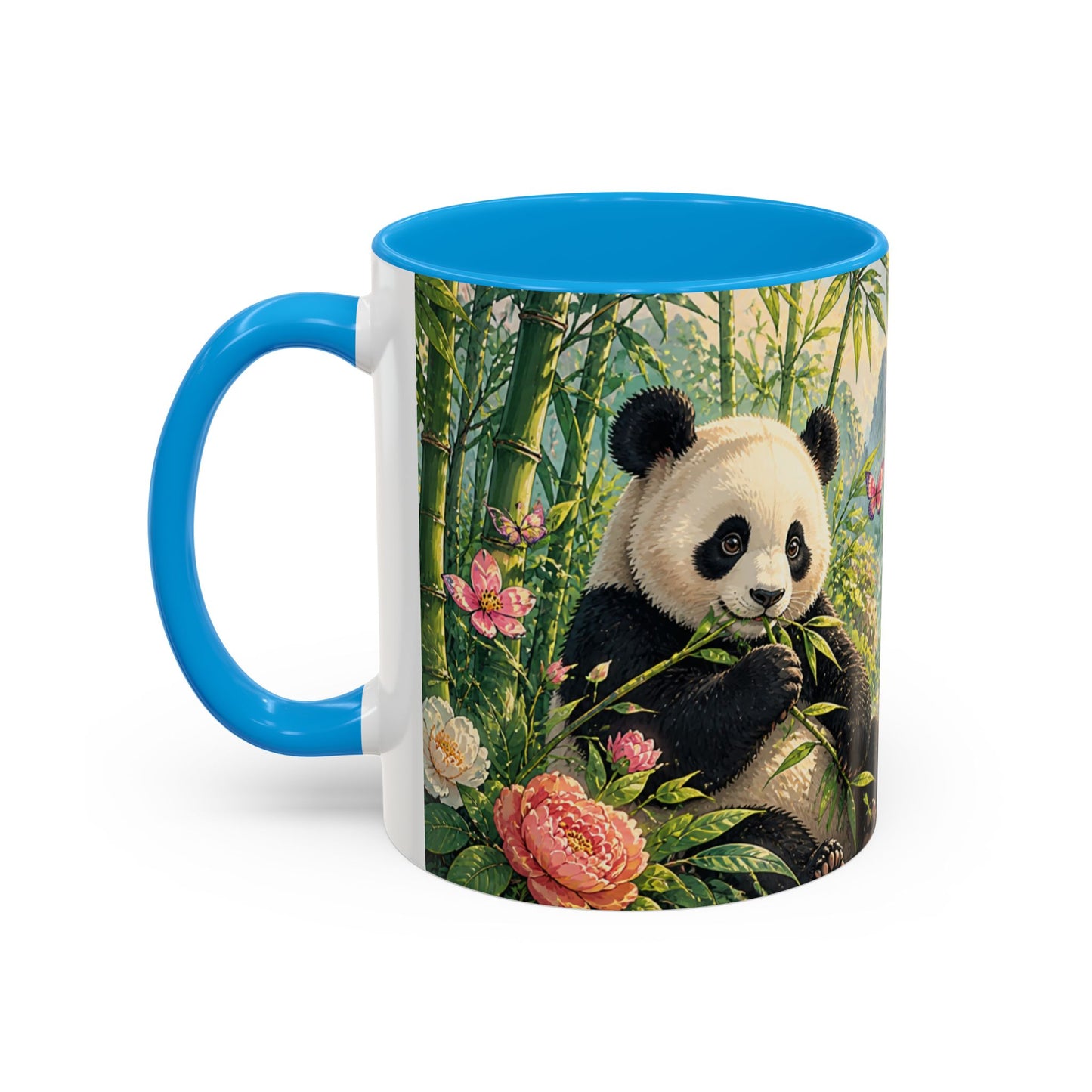 Tasse Panda Bambou – Mug Nature Asiatique avec Fleurs et Paysage Japonais Zen – Cadeau Animal Mignon 325ml