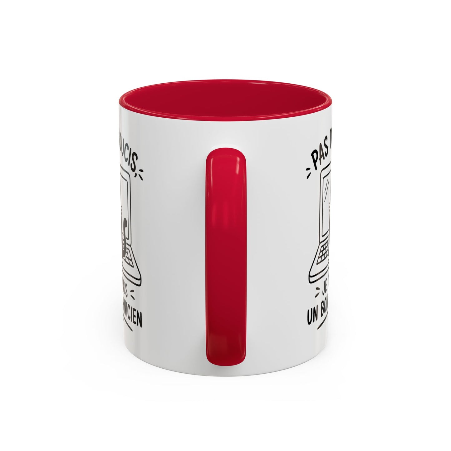 Tasse Humour Informatique Homme et Femme – Mug Drôle Chat Ordinateur Technicien – Cadeau Original Geek Informaticien 325 ml