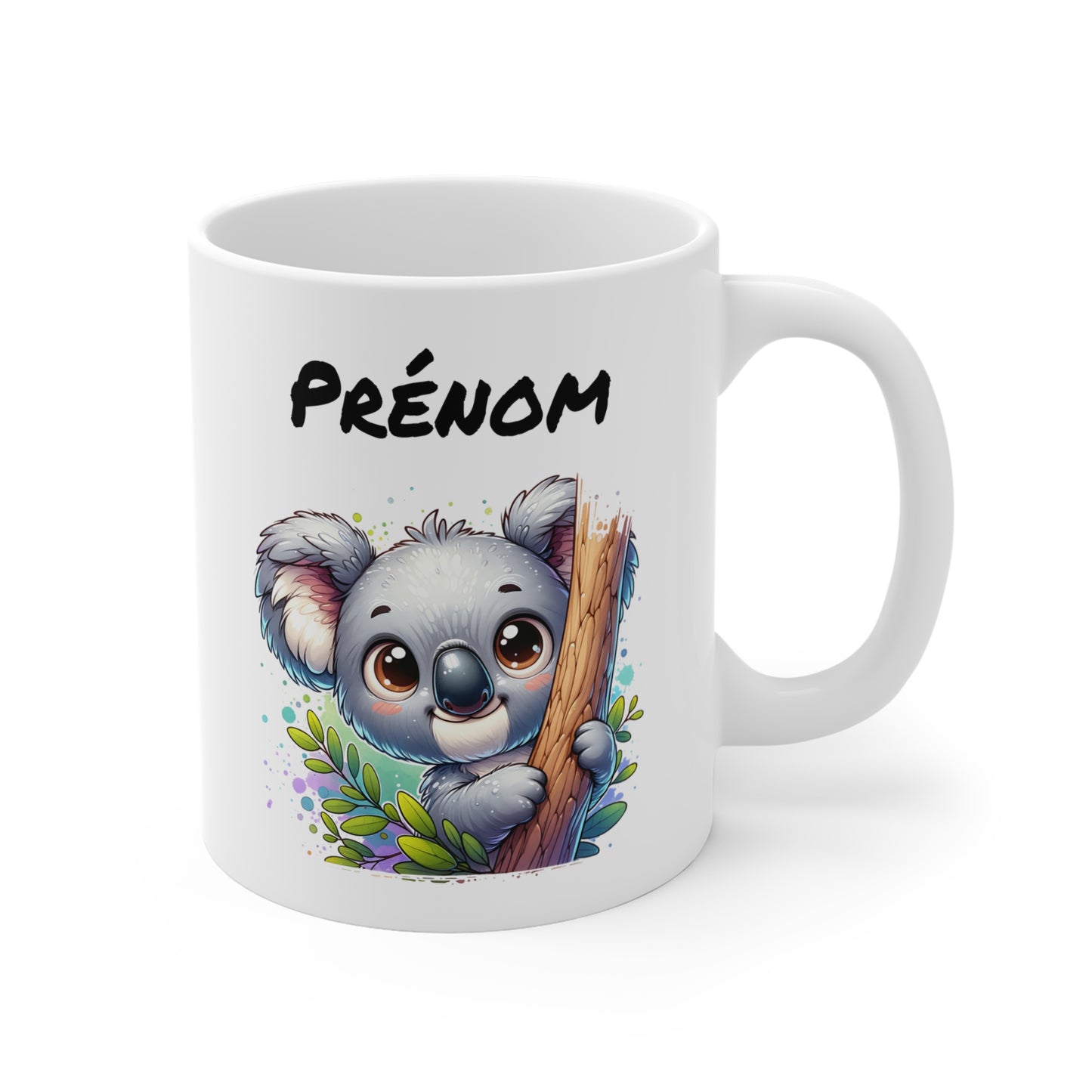 Tasse Personnalisable Koala Mignon – Mug Prénom Animal Australien – Cadeau Original 325ml