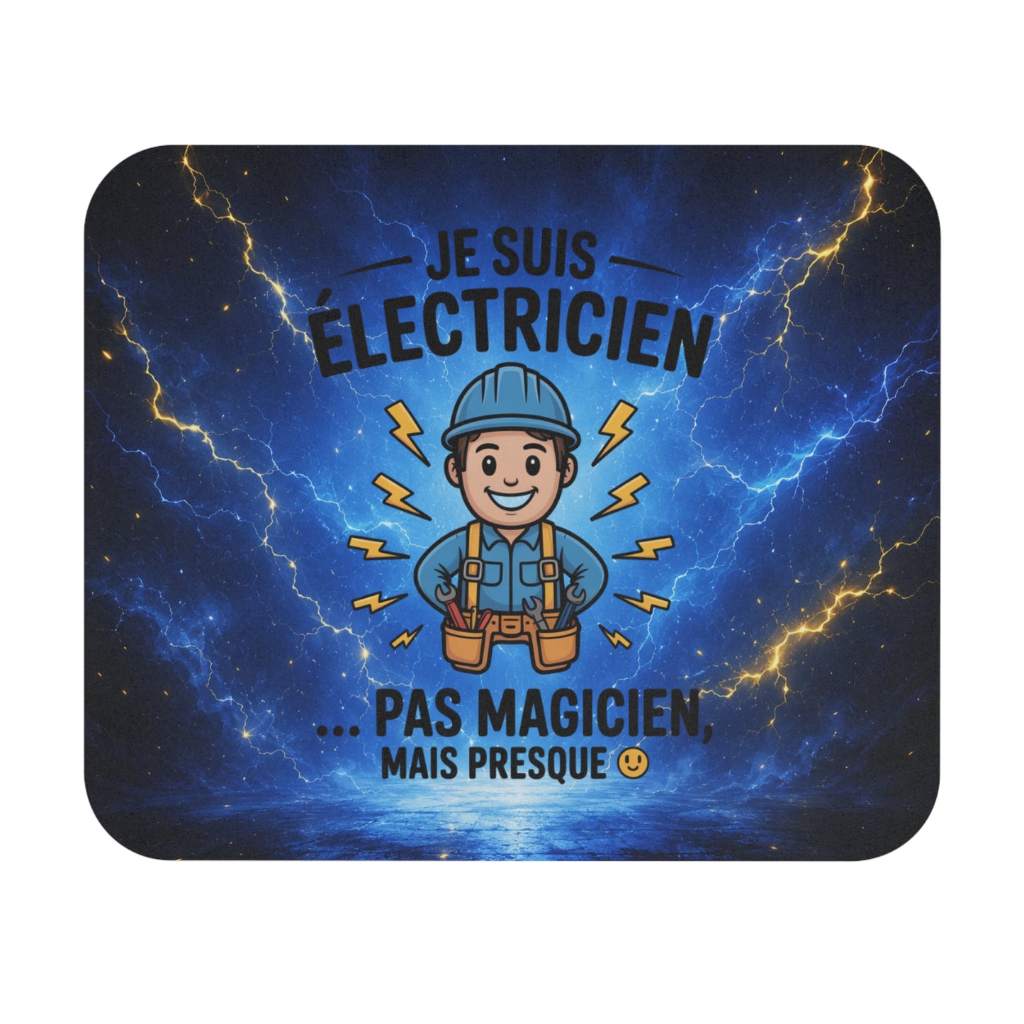 Tapis de Souris 22x18cm Je Suis Électricien Pas Magicien Mais Presque – Cadeau Humour Électricien Homme Femme – Bureau Gaming
