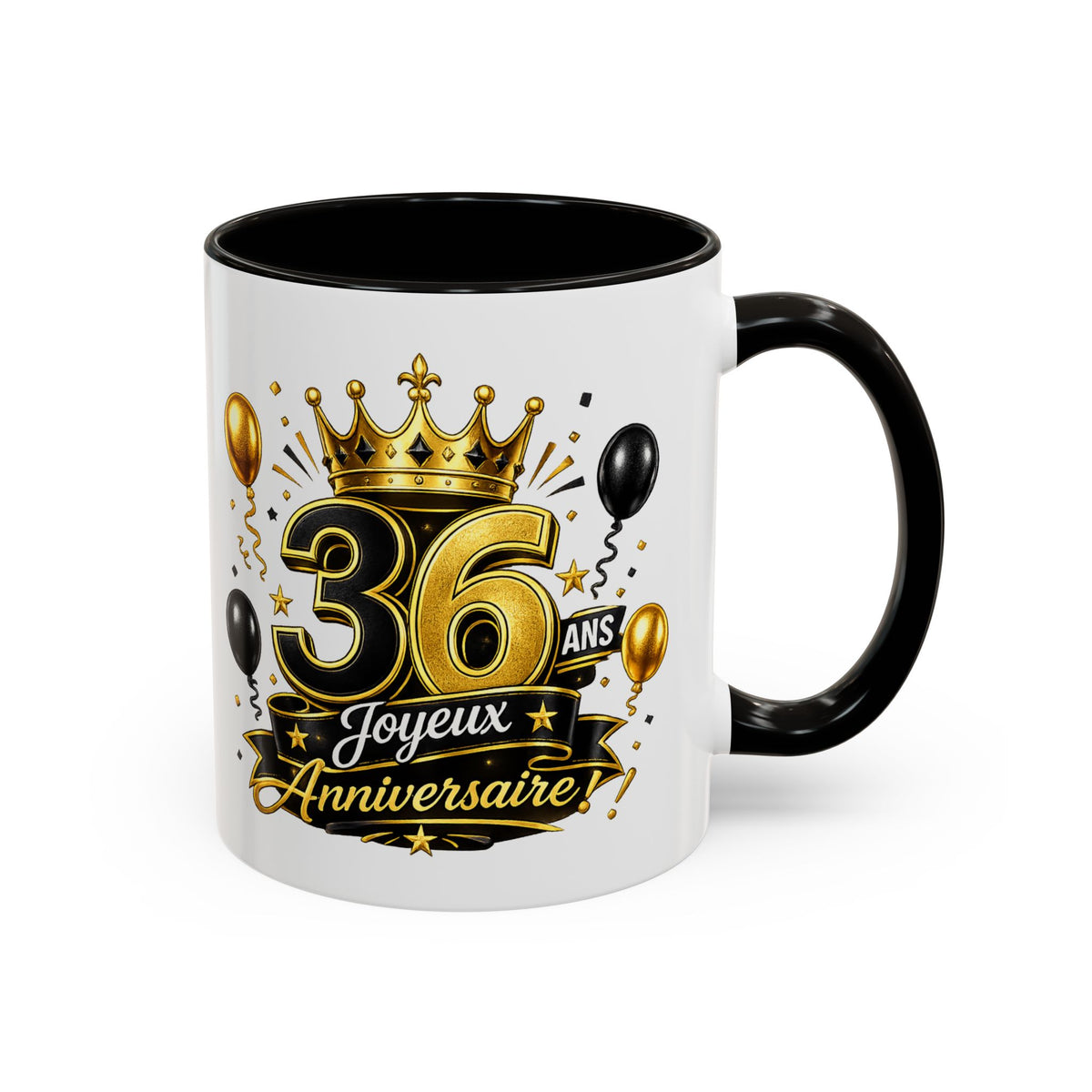 Mug Joyeux 36 Ans – Tasse Anniversaire 36 Ans – Cadeau Original pour Femme Homme – Idée Cadeau 36e Anniversaire Noir Bleu Rouge