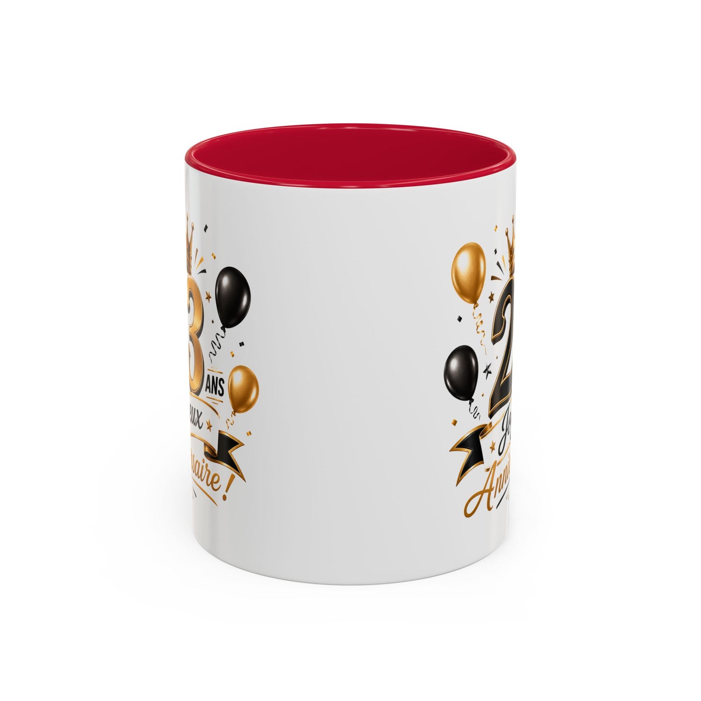 Mug Joyeux 23 Ans – Tasse Anniversaire 23 Ans – Cadeau Original pour Femme Homme – Idée Cadeau 23e Anniversaire Noir Bleu Rouge