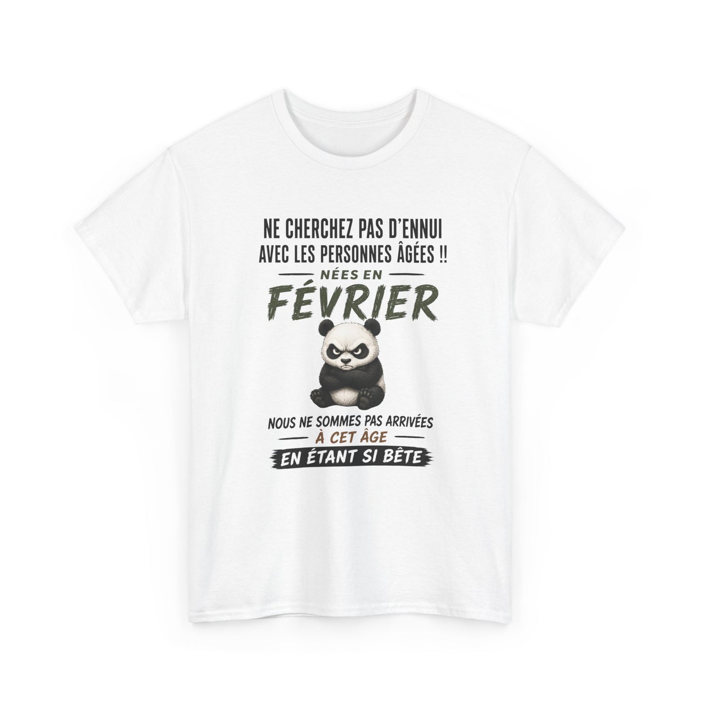 Tee-Shirt Retraité Février Humour – Cadeau Anniversaire Senior Homme Femme – Panda Drôle Retraite