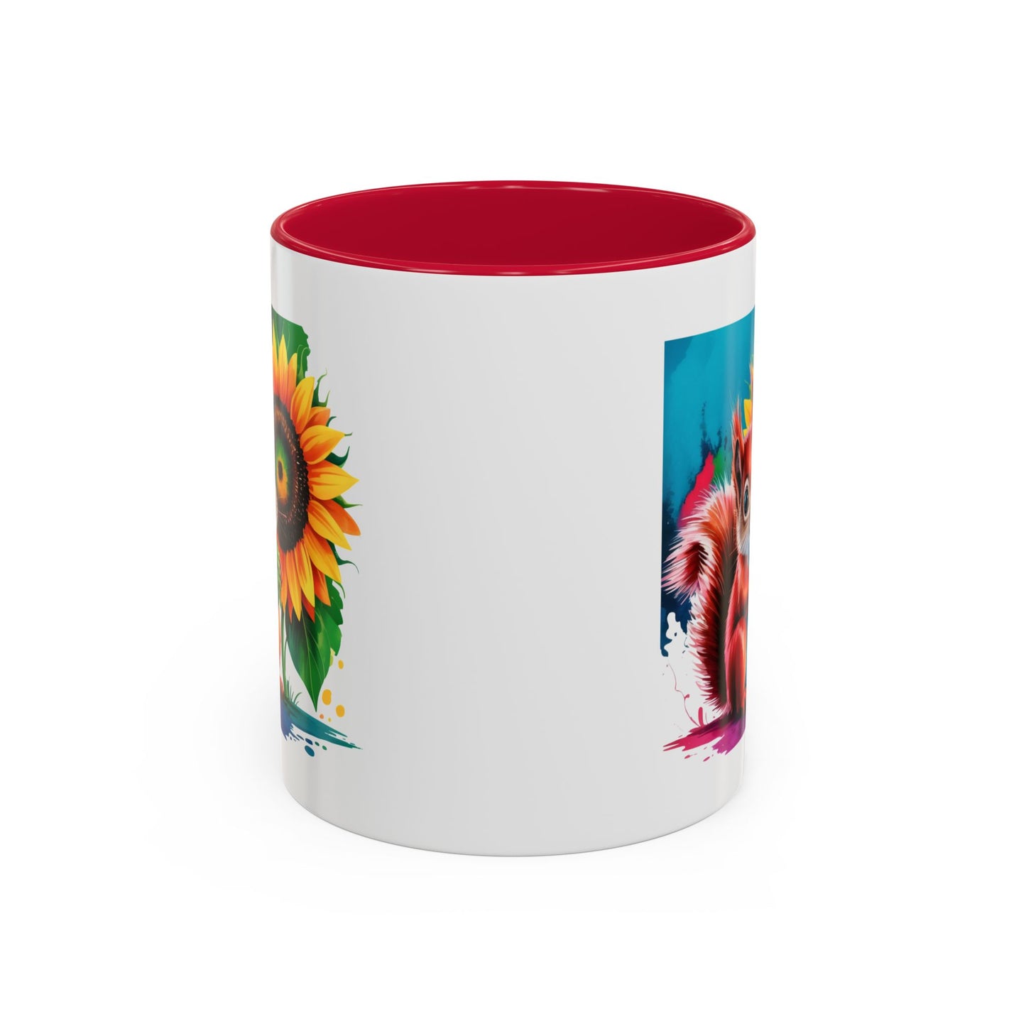 Mug Écureuil et Tournesol – Tasse Animaux Mignons Nature – Cadeau Coloré et Joyeux – Céramique 325ml
