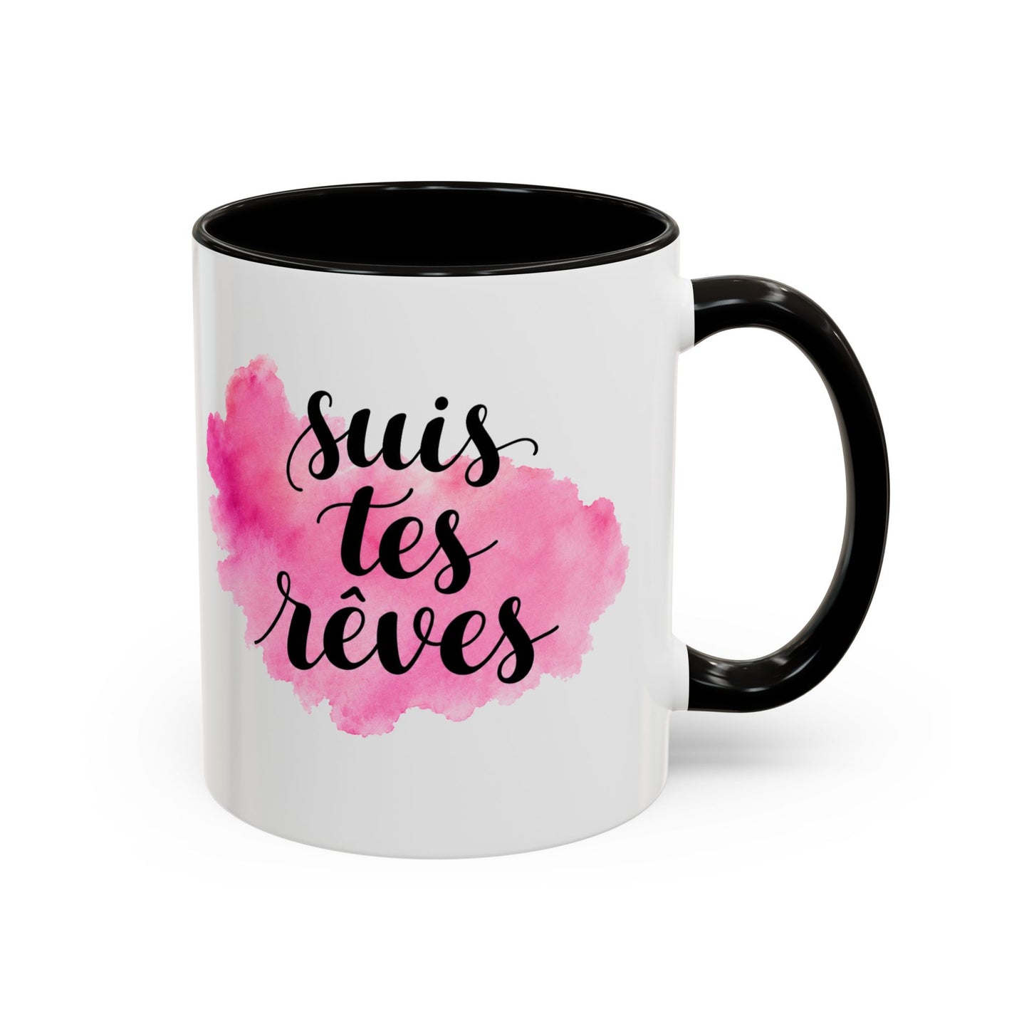 Mug Femme Motivation – Tasse Inspirante Aquarelle Rose – Cadeau Original Positif, Encouragement Réussite Noir Bleu Rouge
