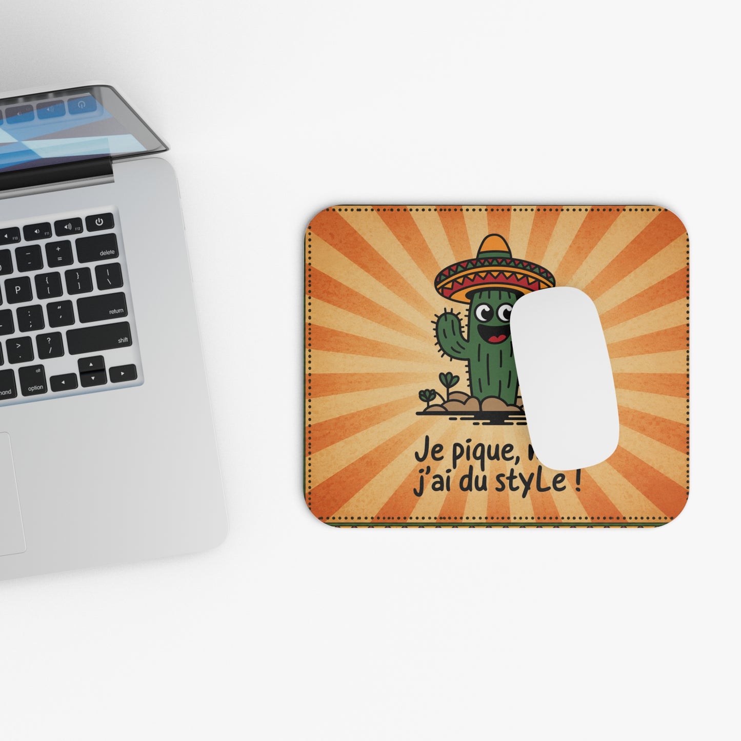 Tapis de Souris 22x18cm Je Pique mais J'ai du Style Cactus Humour Sombrero Cadeau Homme Femme Bureau Gaming Décoration Originale