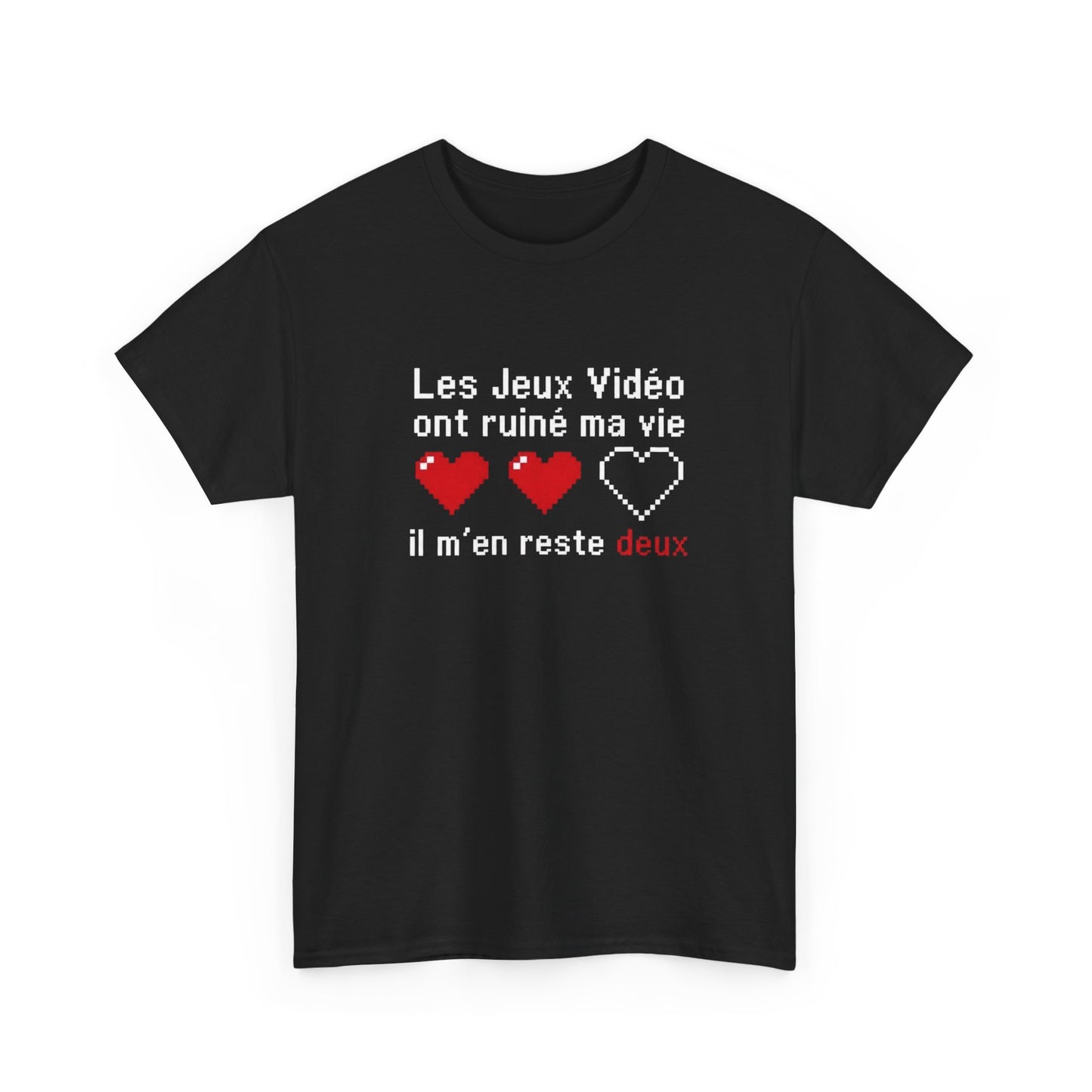 T-Shirt Gamer Humour Homme Femme – Les Jeux Vidéo Ont Ruiné Ma Vie Il M’en Reste Deux – Tee Shirt Gaming Geek Retro Pixel