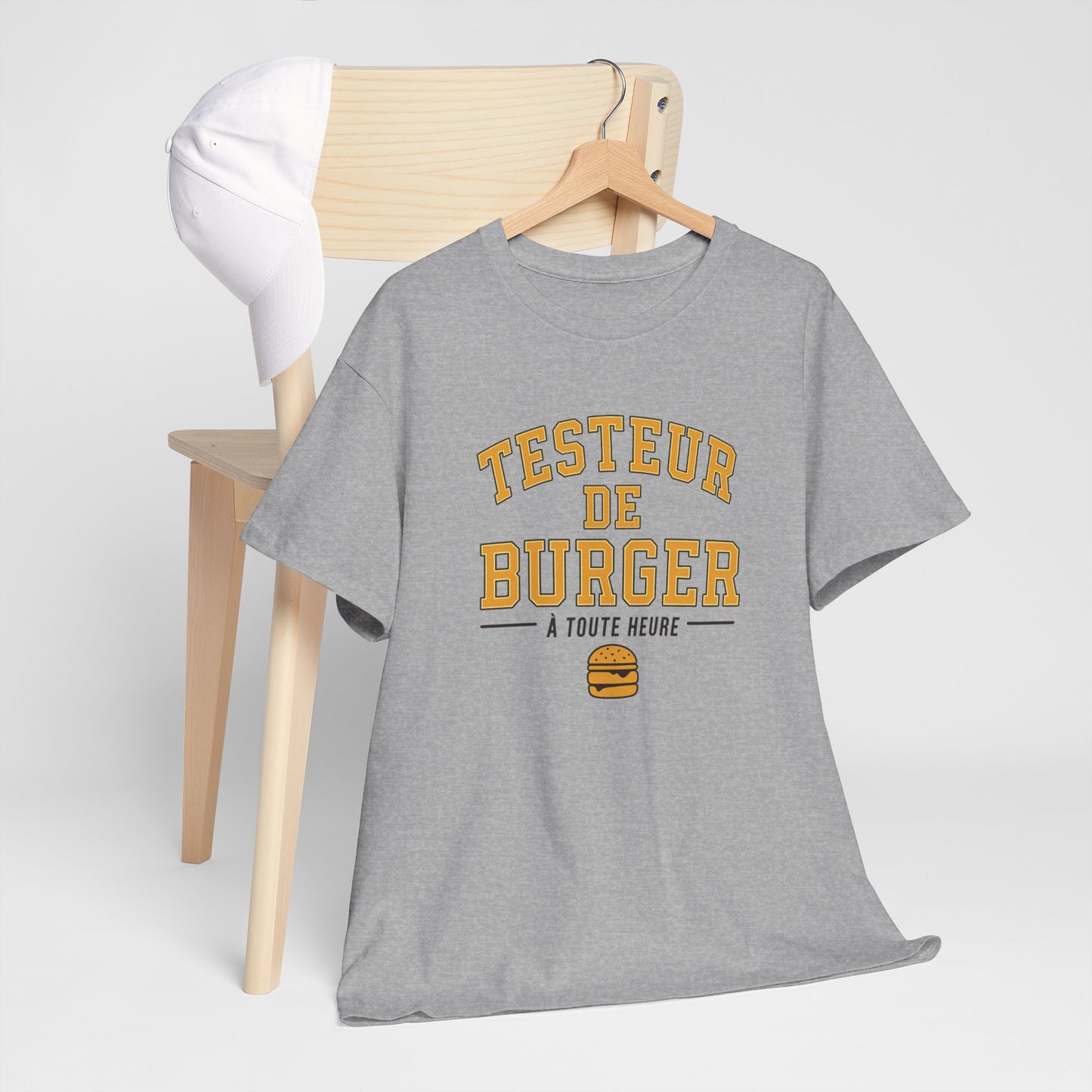 T-Shirt Testeur de Burger Humoristique – Tee Shirt Homme Amateur Burger Fast Food Idée Cadeau Gourmand Street Food