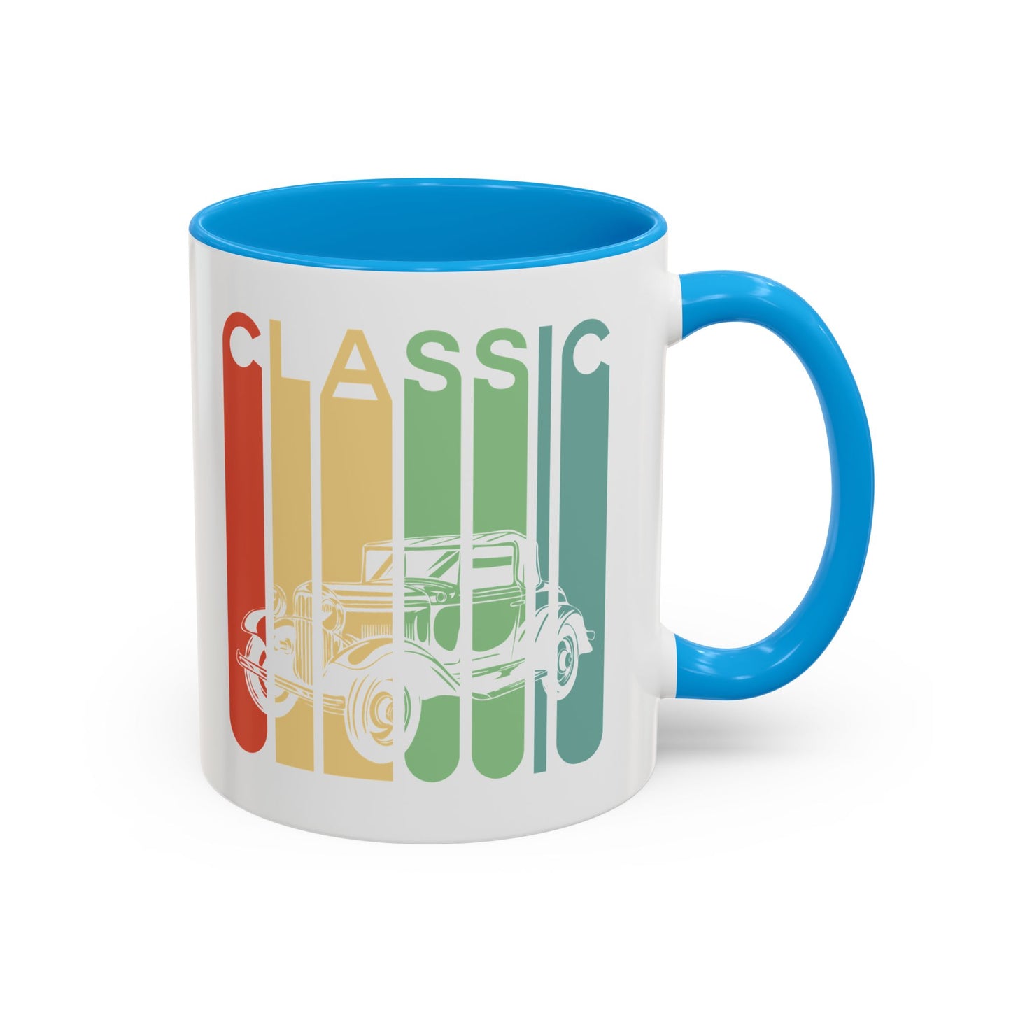 Mug Voiture Vintage Homme et Femme – Tasse Automobile Classique Rétro – Idée Cadeau Passionné Auto Ancienne Collectionneur Conducteur – 325 ml Noir Bleu Rouge