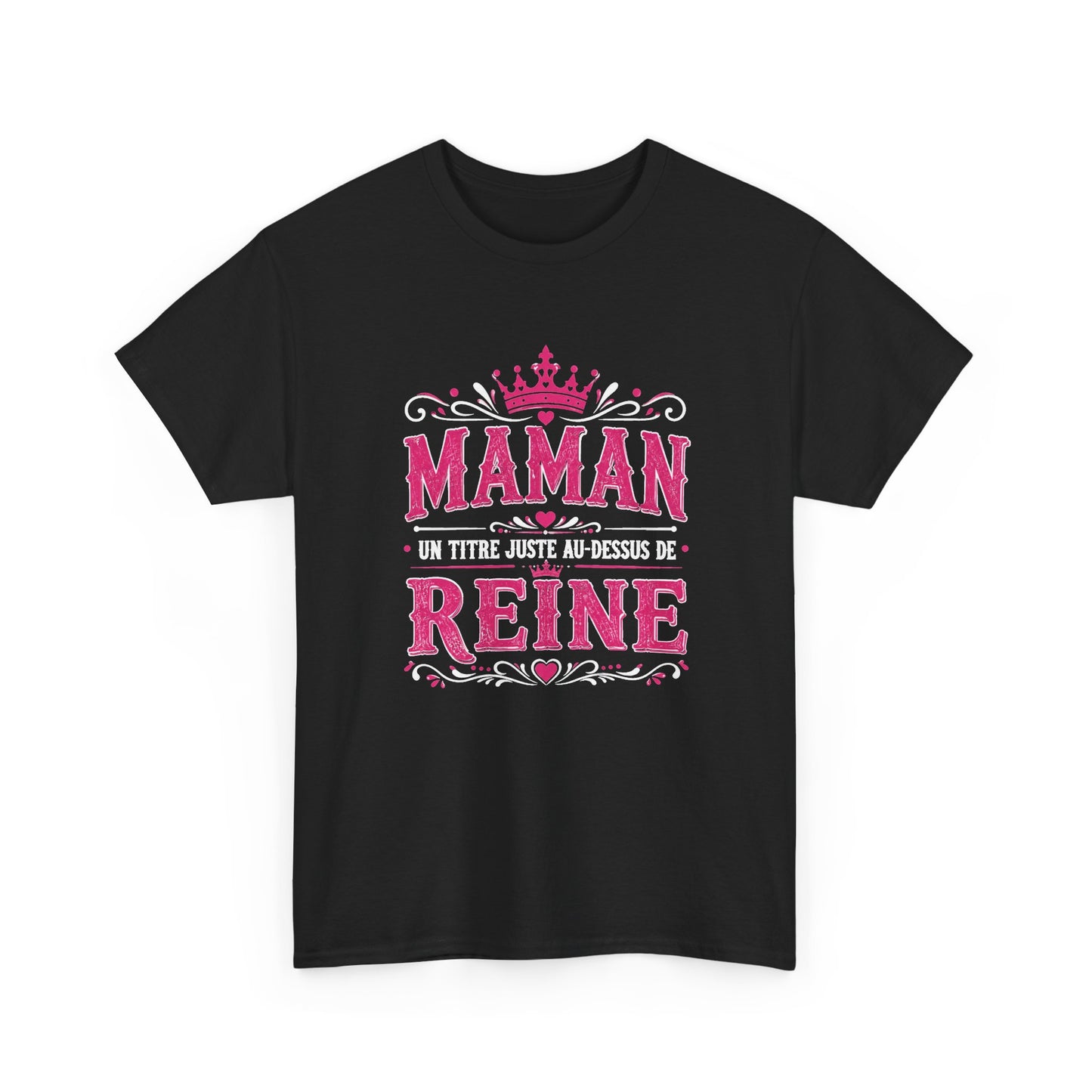 Tee Shirt Femme Maman Reine Mère Humour Famille Couronne Idée Cadeau Fête des Mères Anniversaire