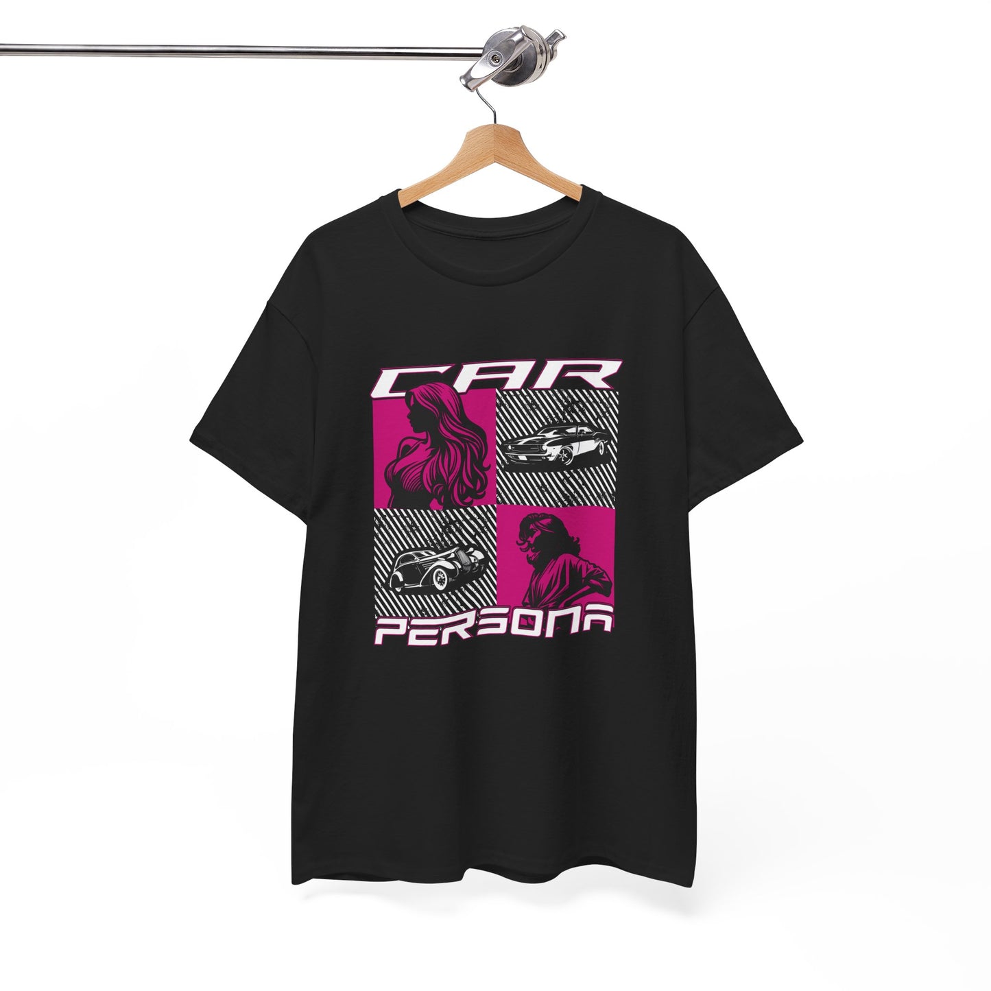 T-Shirt Femme Car Persona – Tee Shirt Voiture Vintage & Femme Style – Design Auto Chic Noir Blanc Gris Cadeau
