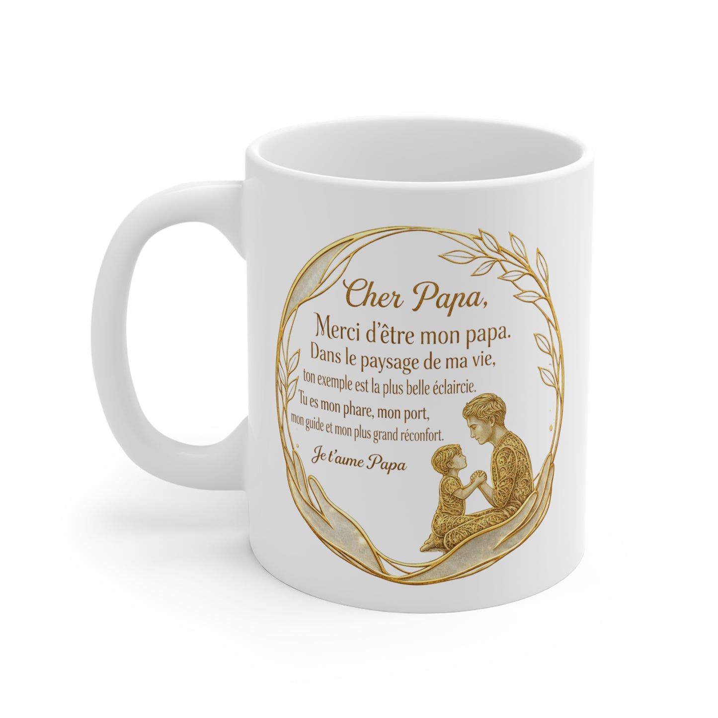 Tasse Message Papa – Mug Citation Amour Papa – Cadeau Émotionnel Fête des Pères Original 325ml