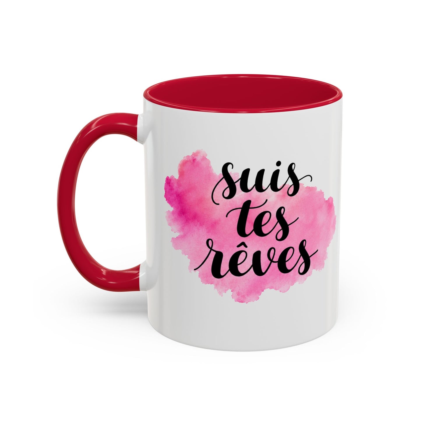 Mug Femme Motivation – Tasse Inspirante Aquarelle Rose – Cadeau Original Positif, Encouragement Réussite Noir Bleu Rouge