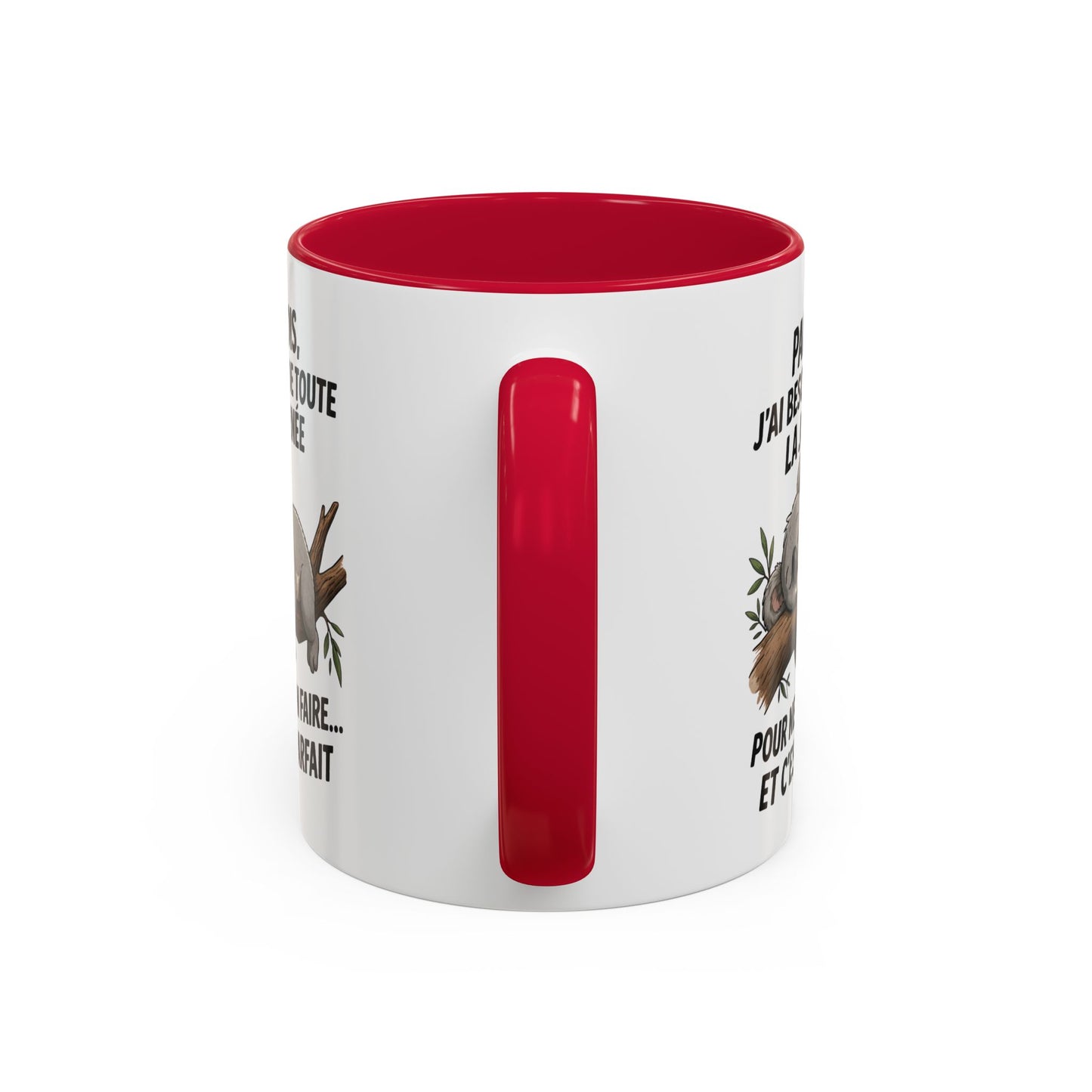 Tasse Koala Humour Paresse 325ml – Mug Céramique Animal Mignon Citation Relax Cadeau Original