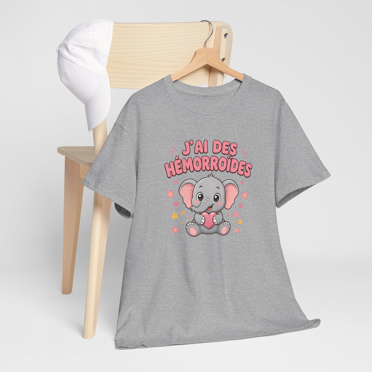 Tee Shirt Hémorroïdes Homme et Femme – J’ai des Hémorroïdes – T-Shirt Humour Éléphant Cadeau Drôle Original