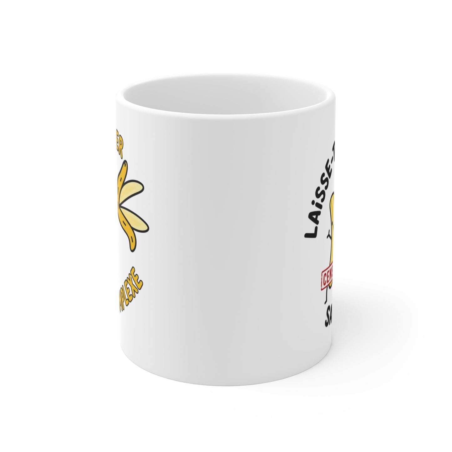 Tasse Laisse-Toi Aller Sans Complexe – Mug Humour Banane Drôle – Cadeau Fun Homme Femme 325ml