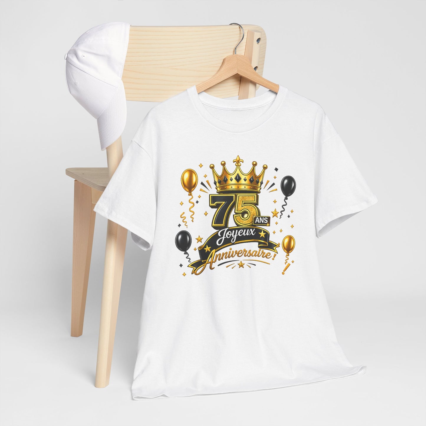 Tee Shirt Anniversaire 75 Ans Homme et Femme – Joyeux Anniversaire – Cadeau 75 Ans